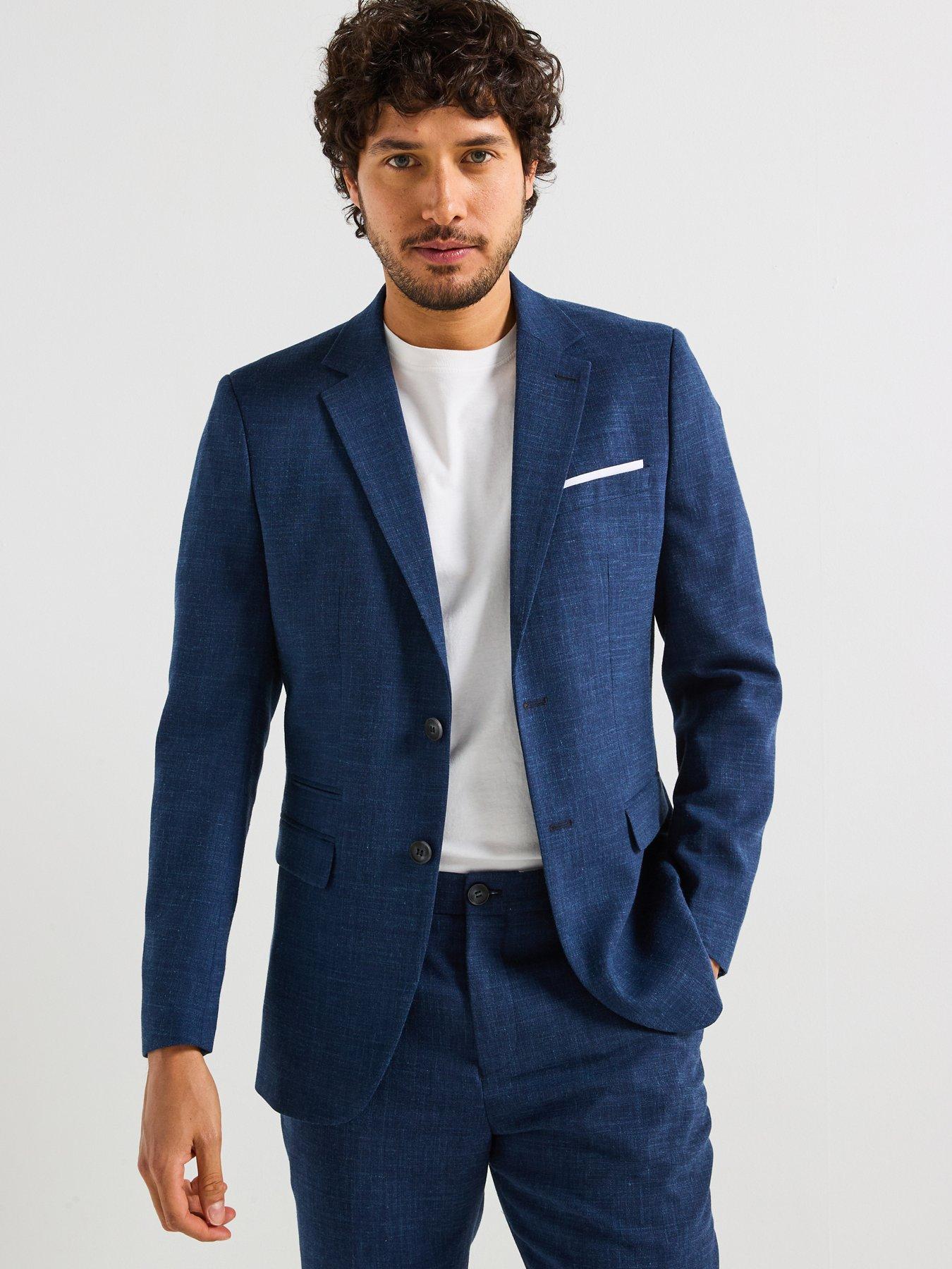 Selected Homme Slim Fit Oasis Linen Blazer - Navy