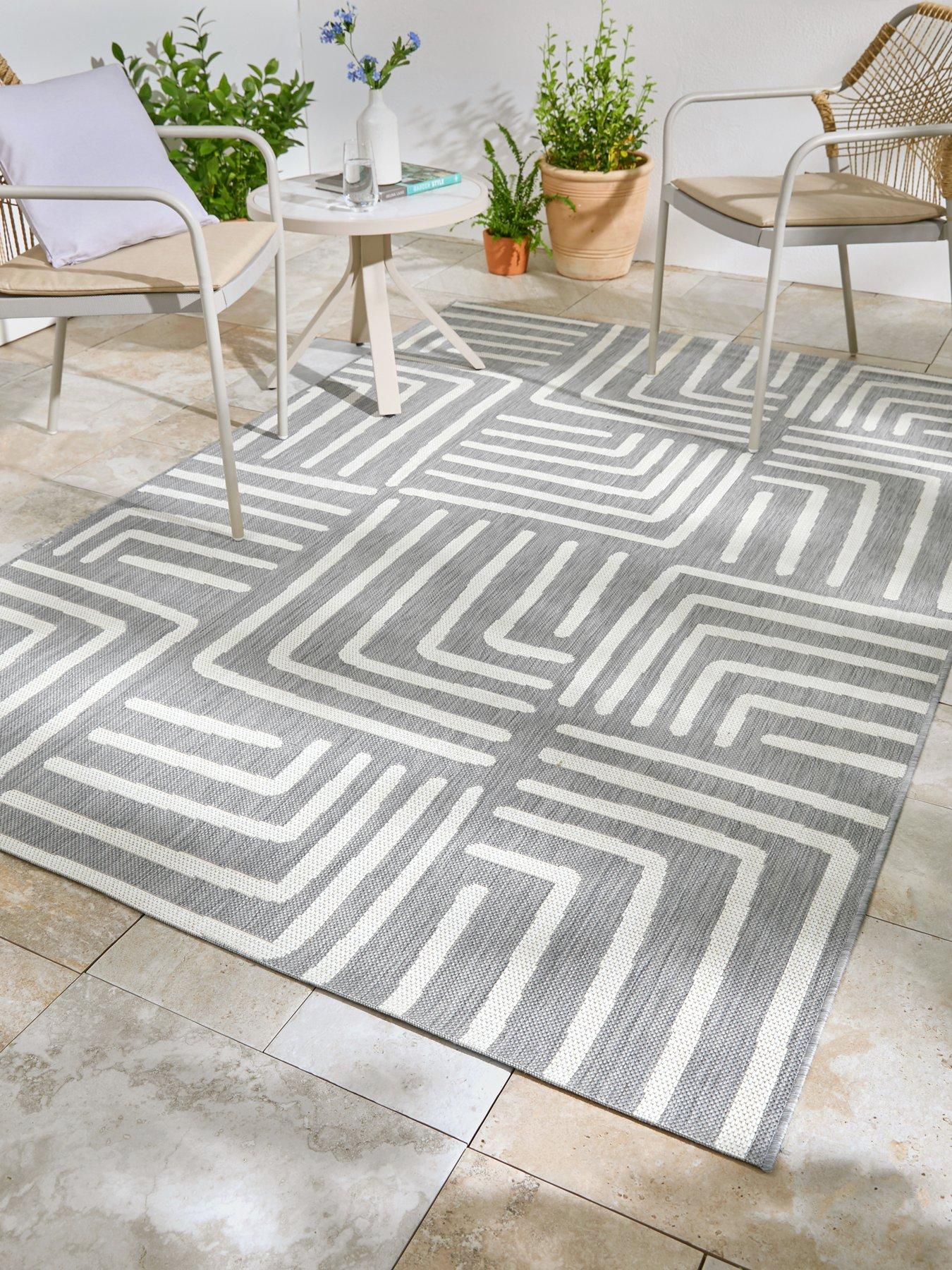 Image 1 of 5 of Very Home Element Patches Indoor/Outdoor Rug - Grey