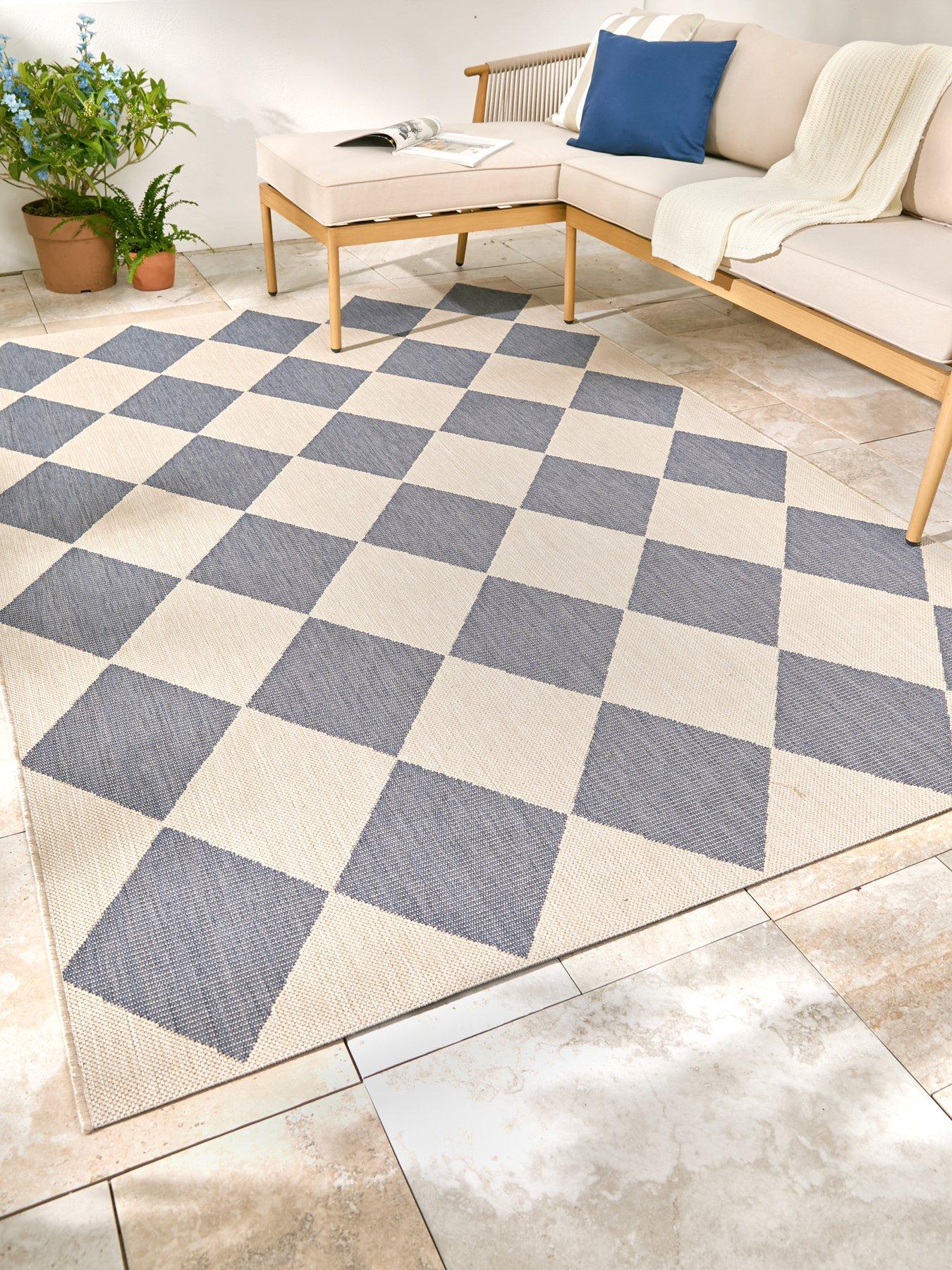 Image 1 of 5 of The Very Collection Element Diamonds Indoor/Outdoor Rug - Denim