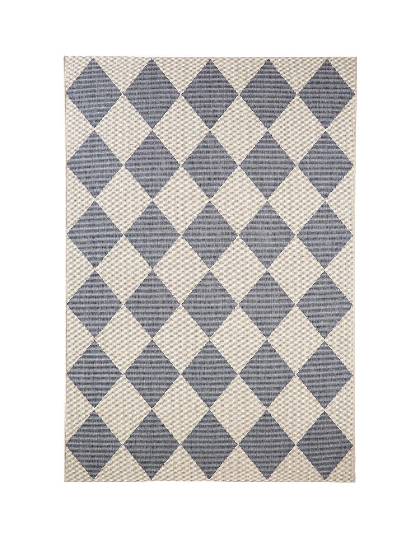 image of very-home-element-diamonds-indooroutdoor-rug-denim