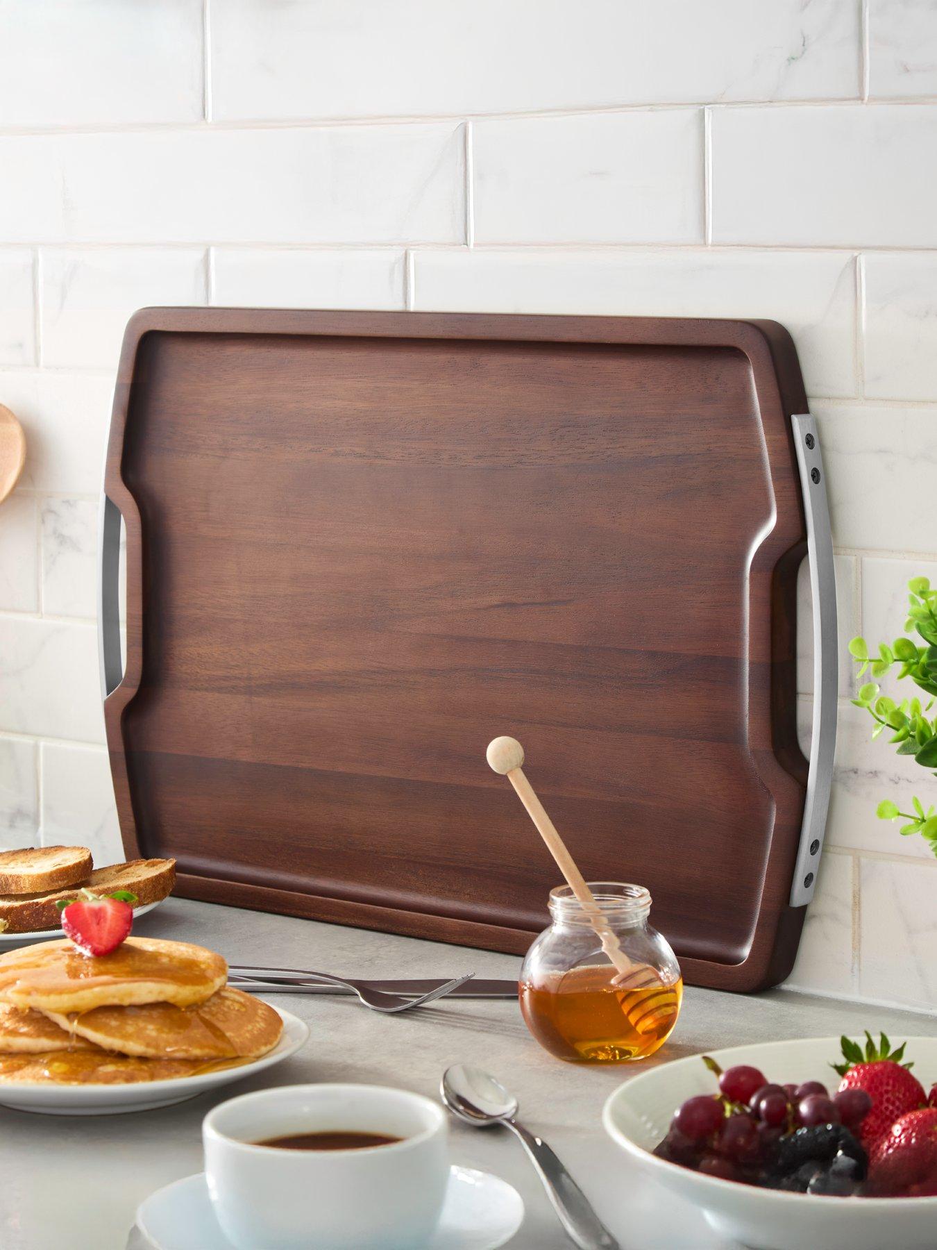 Sur La Table Large Rectangular Serving Tray Acacia Wood – Walnut