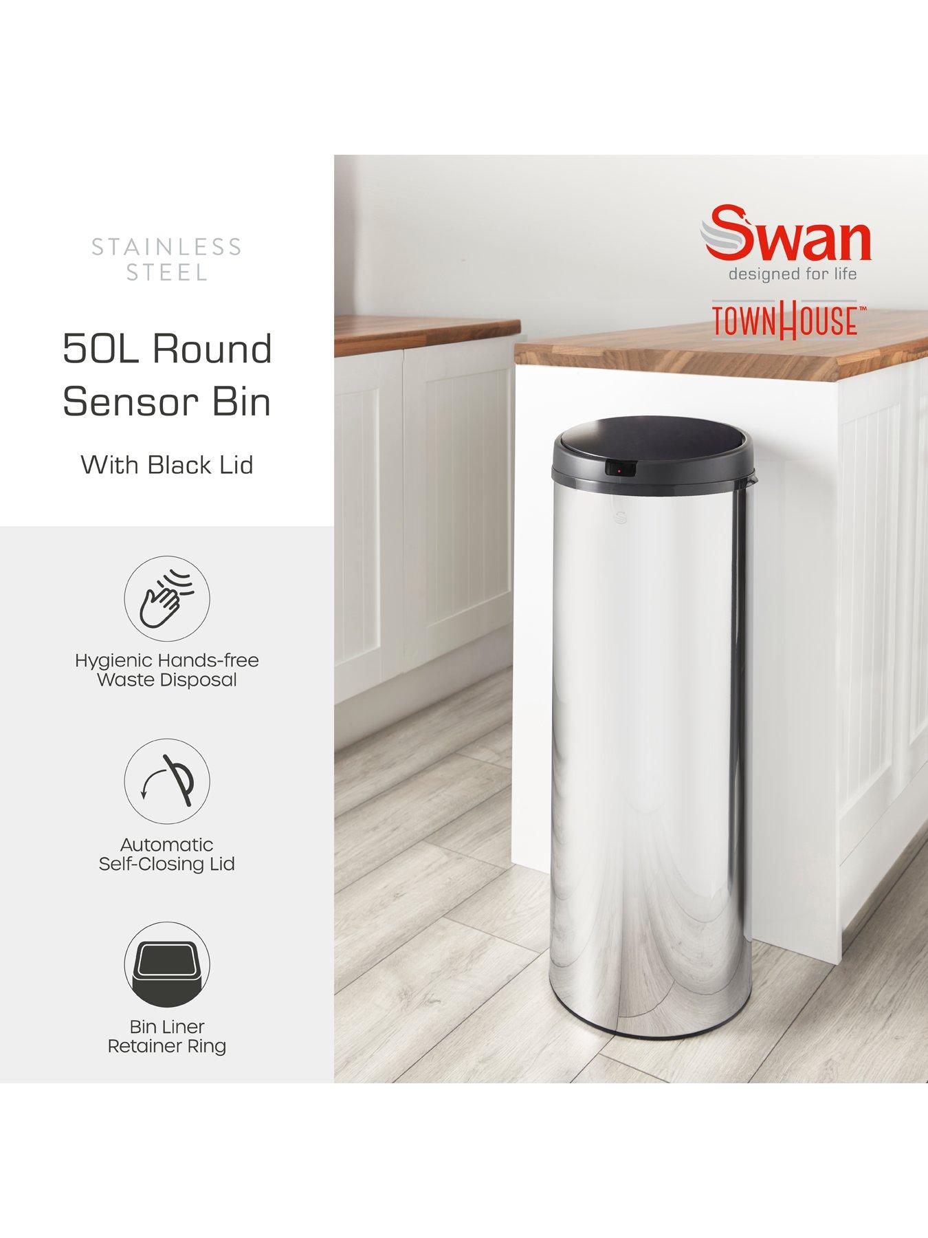  image of swan-townhouse-50-litre-round-sensor-bin