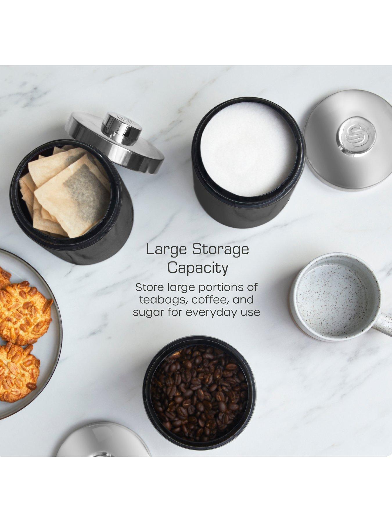  image of swan-nbsptownhouse-set-of-3-storage-canisters-black