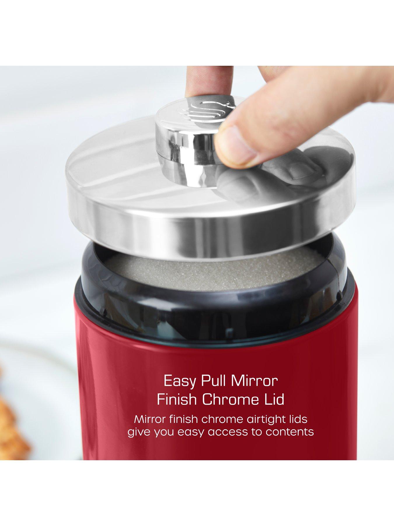 Image 4 of 6 of Swan Townhouse Set of 3 Storage Canisters for Coffee/Sugar/Tea- Red