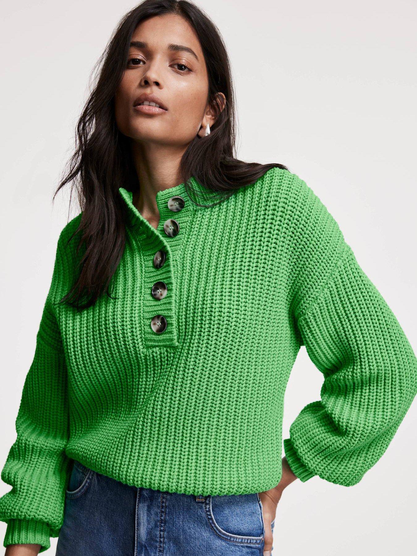 mint-velvet-button-detail-jumper-green