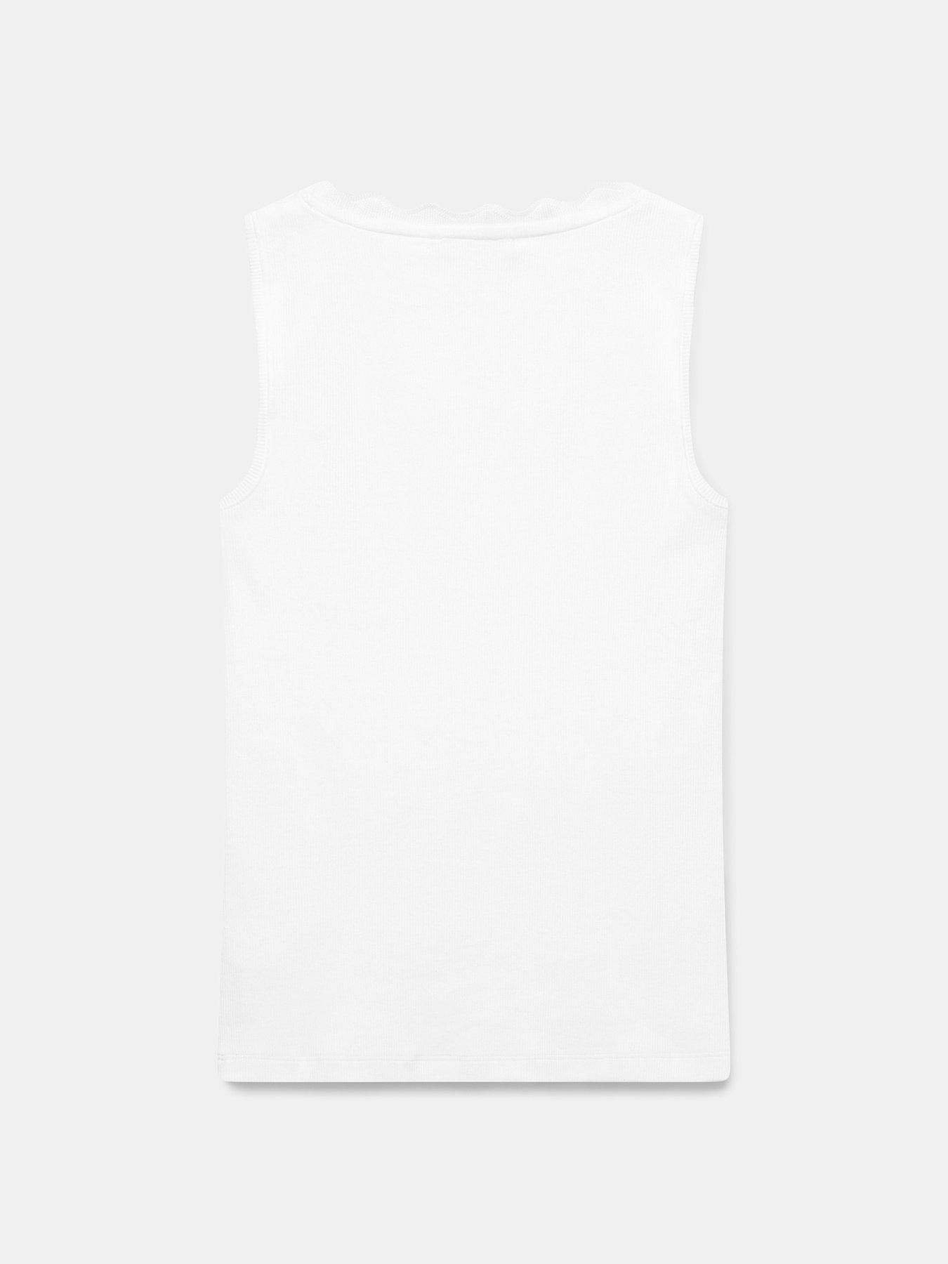  image of mint-velvet-white-scallop-trim-vest-top-cream