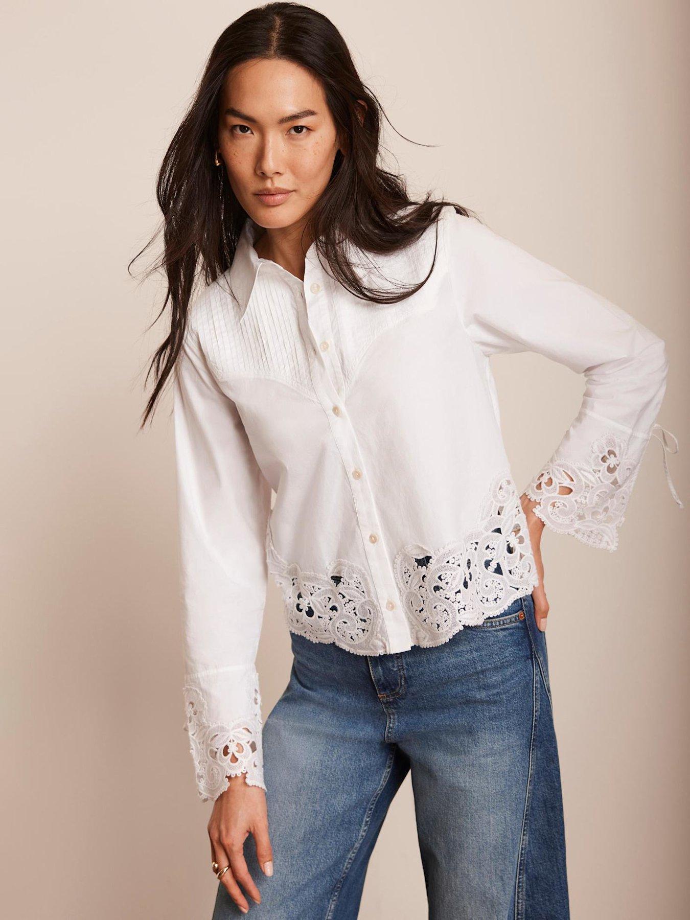  image of mint-velvet-white-cut-out-detail-cropped-shirt-cream
