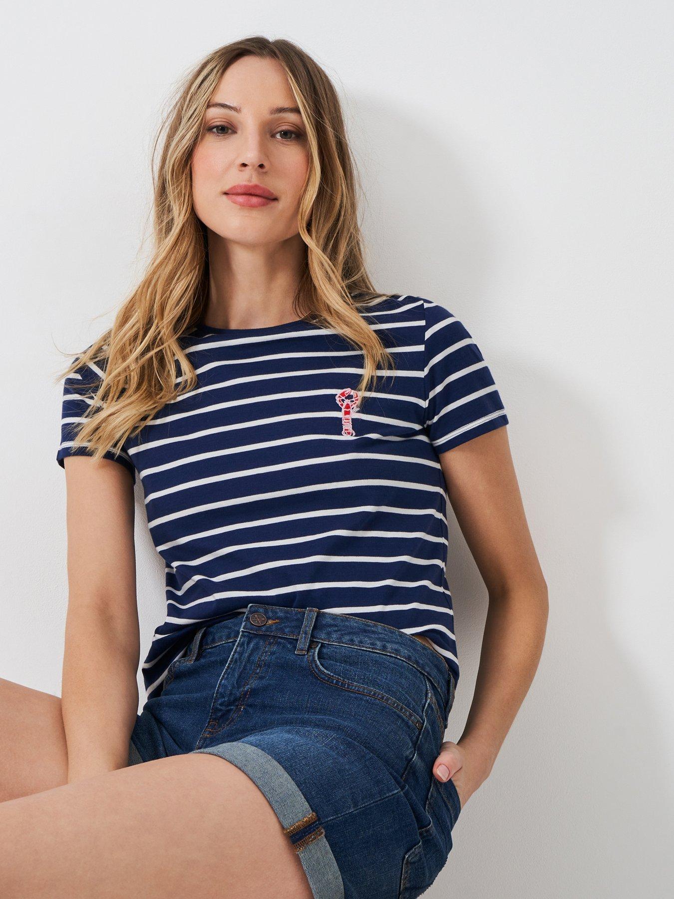  image of crew-clothing-embroidered-breton-tee
