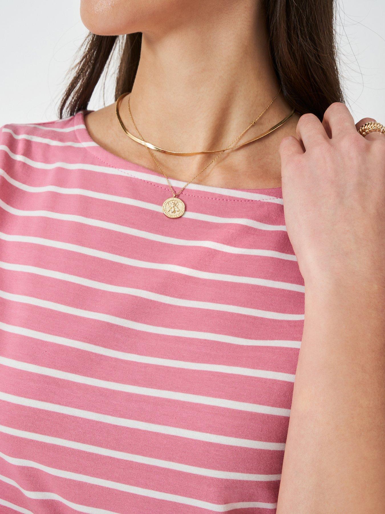  image of crew-clothing-essential-breton-top-pink