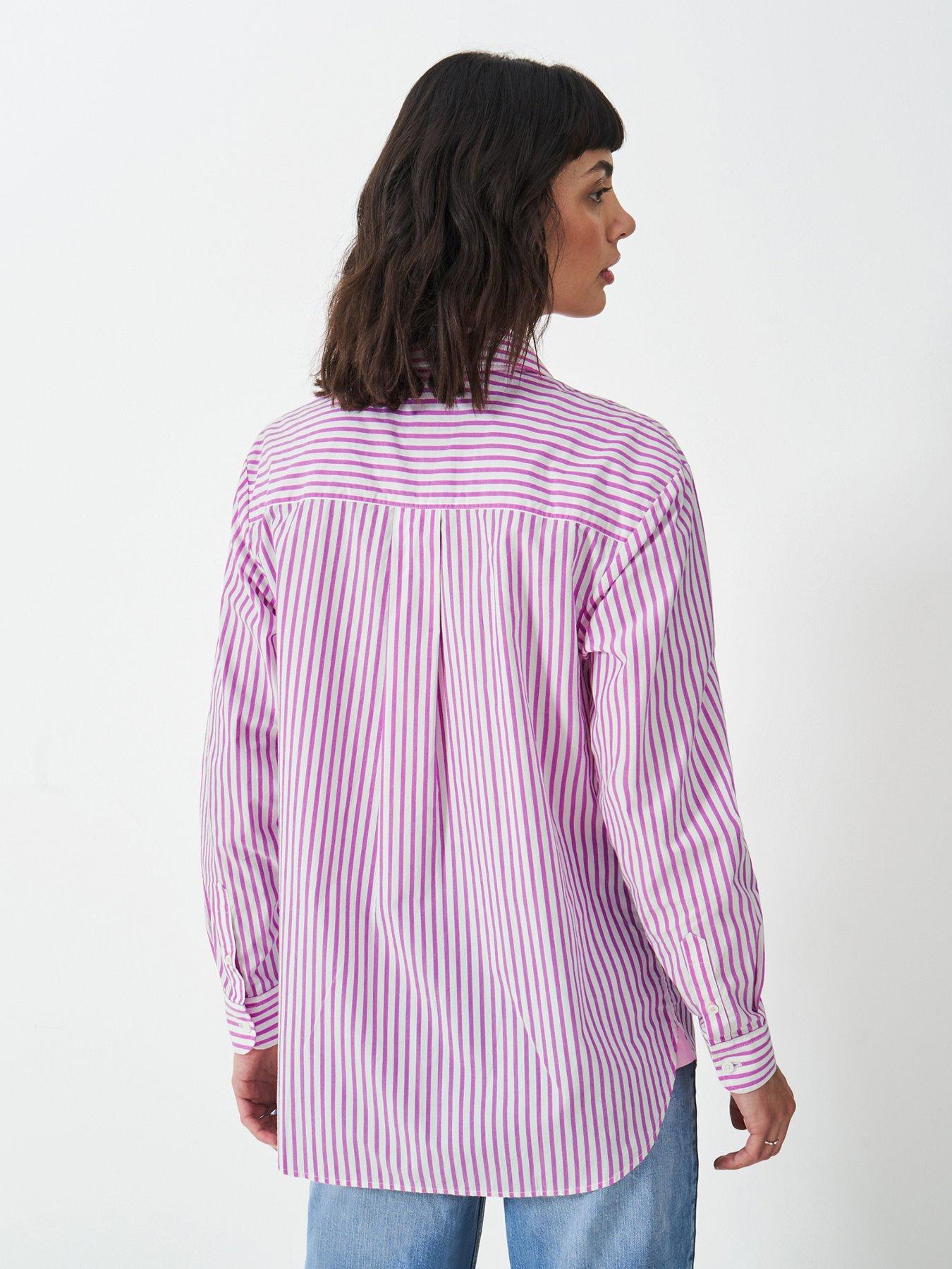  image of crew-clothing-relaxed-poplin-shirt-pink