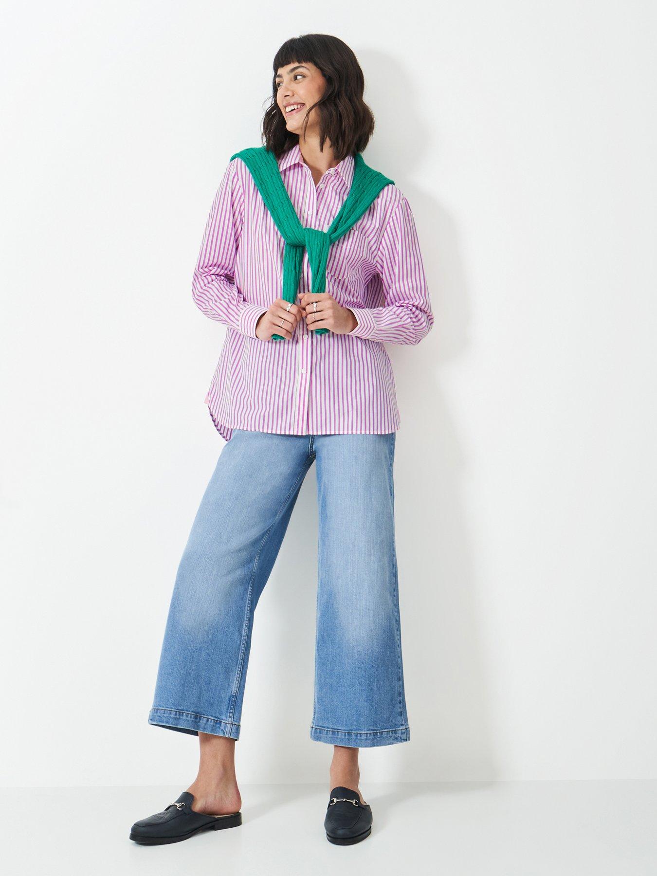  image of crew-clothing-relaxed-poplin-shirt-pink