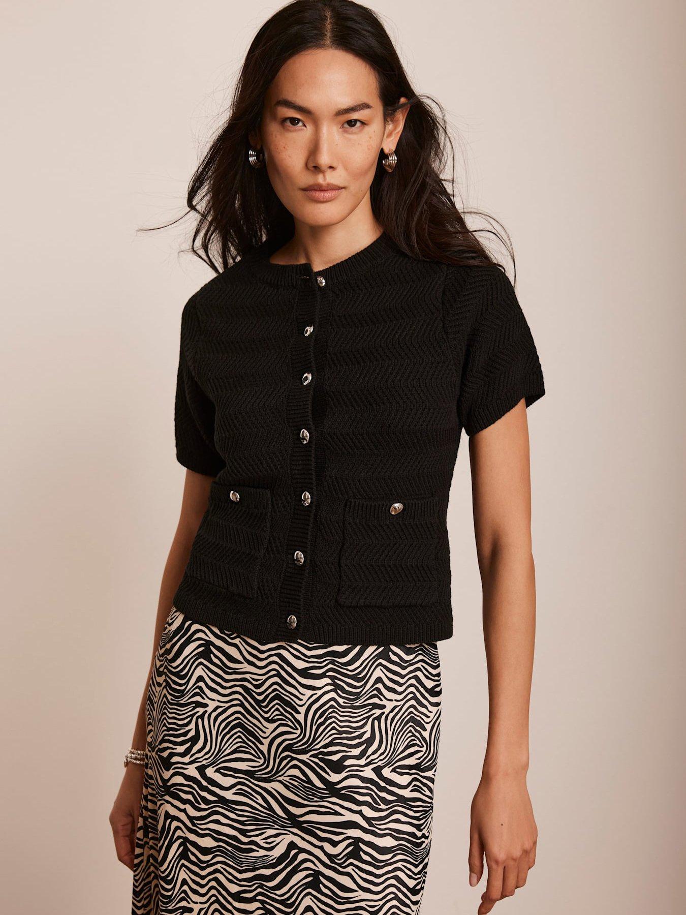  image of mint-velvet-cotton-blend-cardigan-black