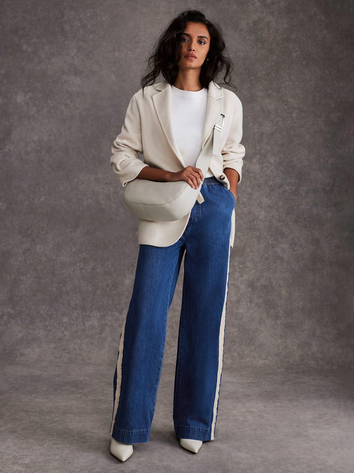  image of mint-velvet-indigo-tie-waist-side-stripe-wide-jeans-blue