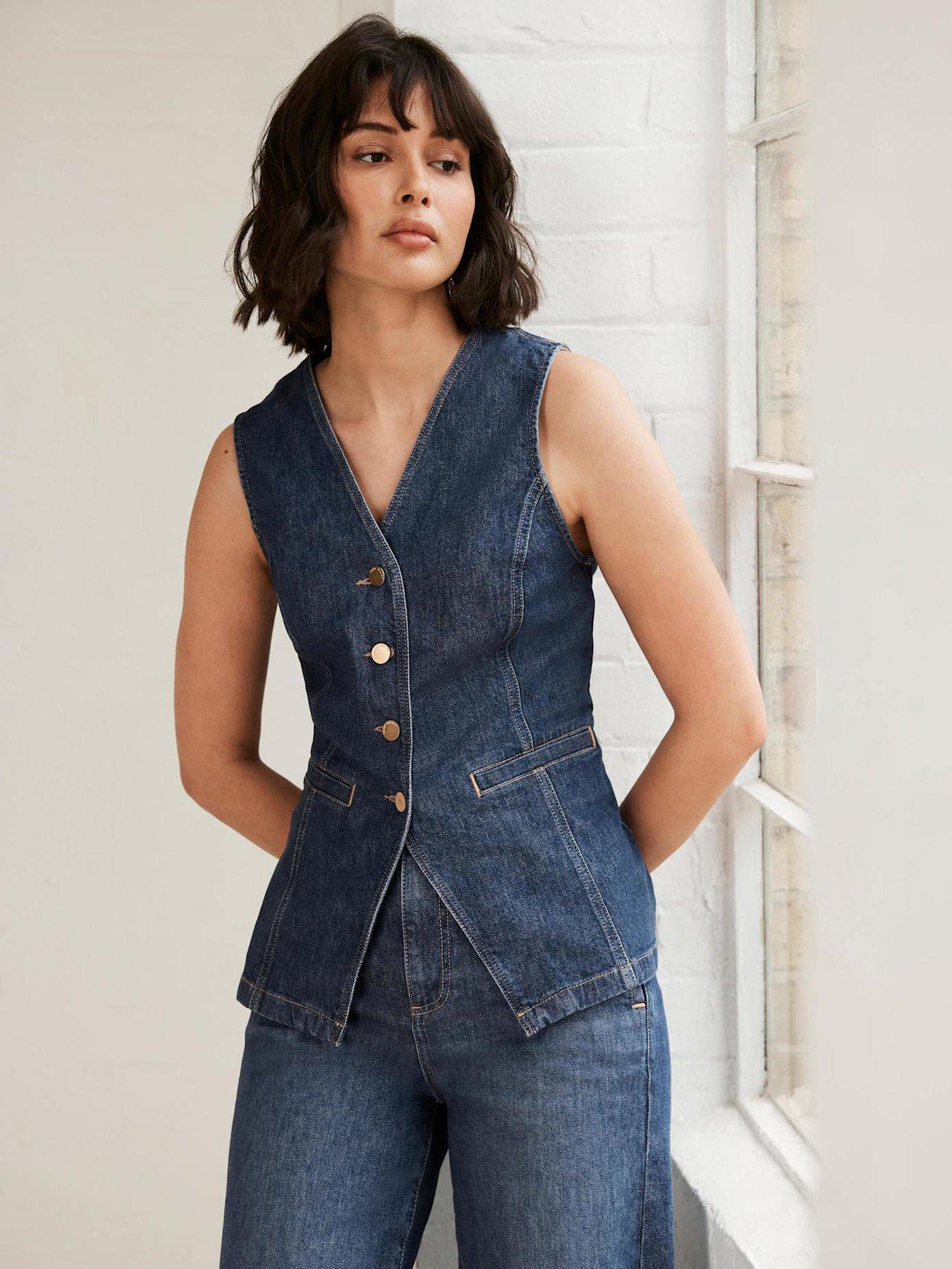 mint-velvet-denim-waistcoat-blue
