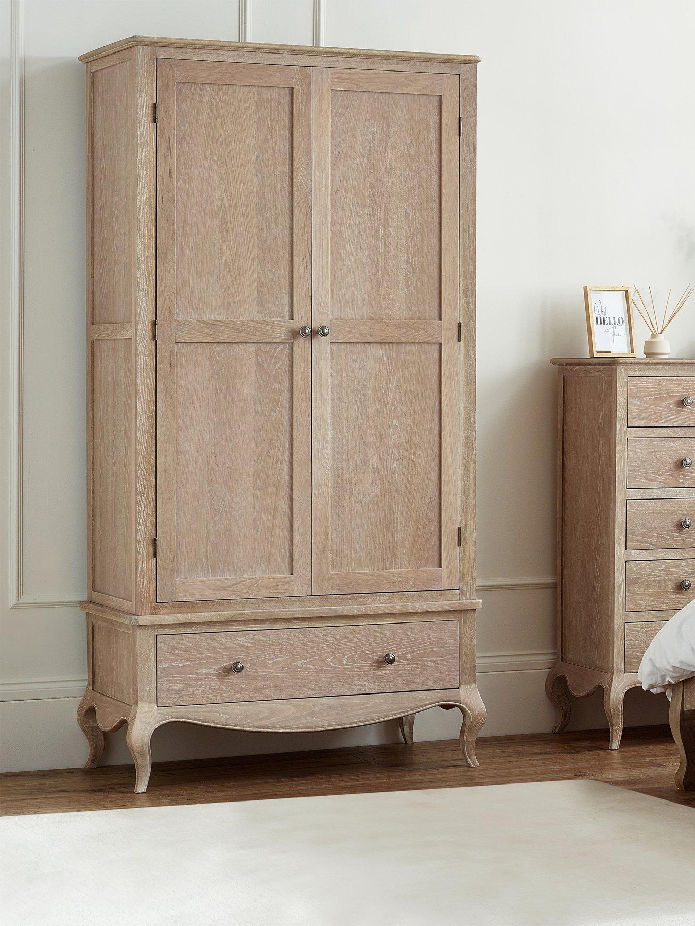  image of julian-bowen-camille-2-door-1-drawernbspcombination-wardrobe-contains-solid-oak