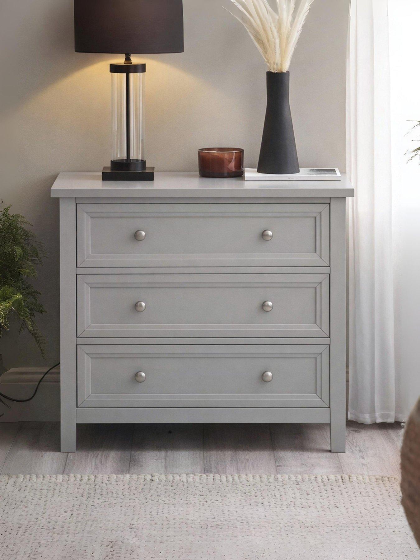 Julian Bowen Maine 3 Drawer Wide Chest Dove Grey