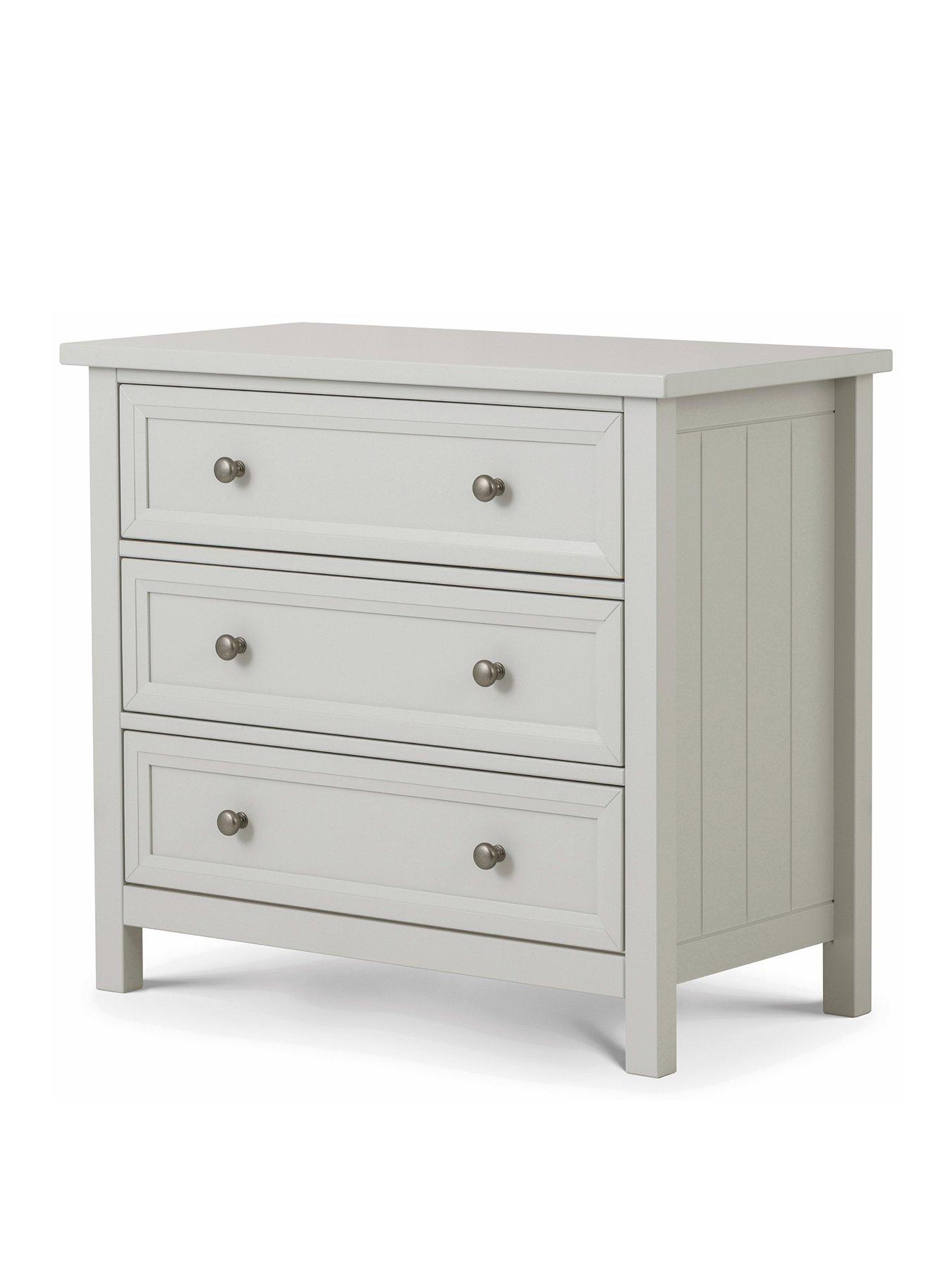  image of julian-bowen-maine-3-drawer-wide-chest-dove-grey