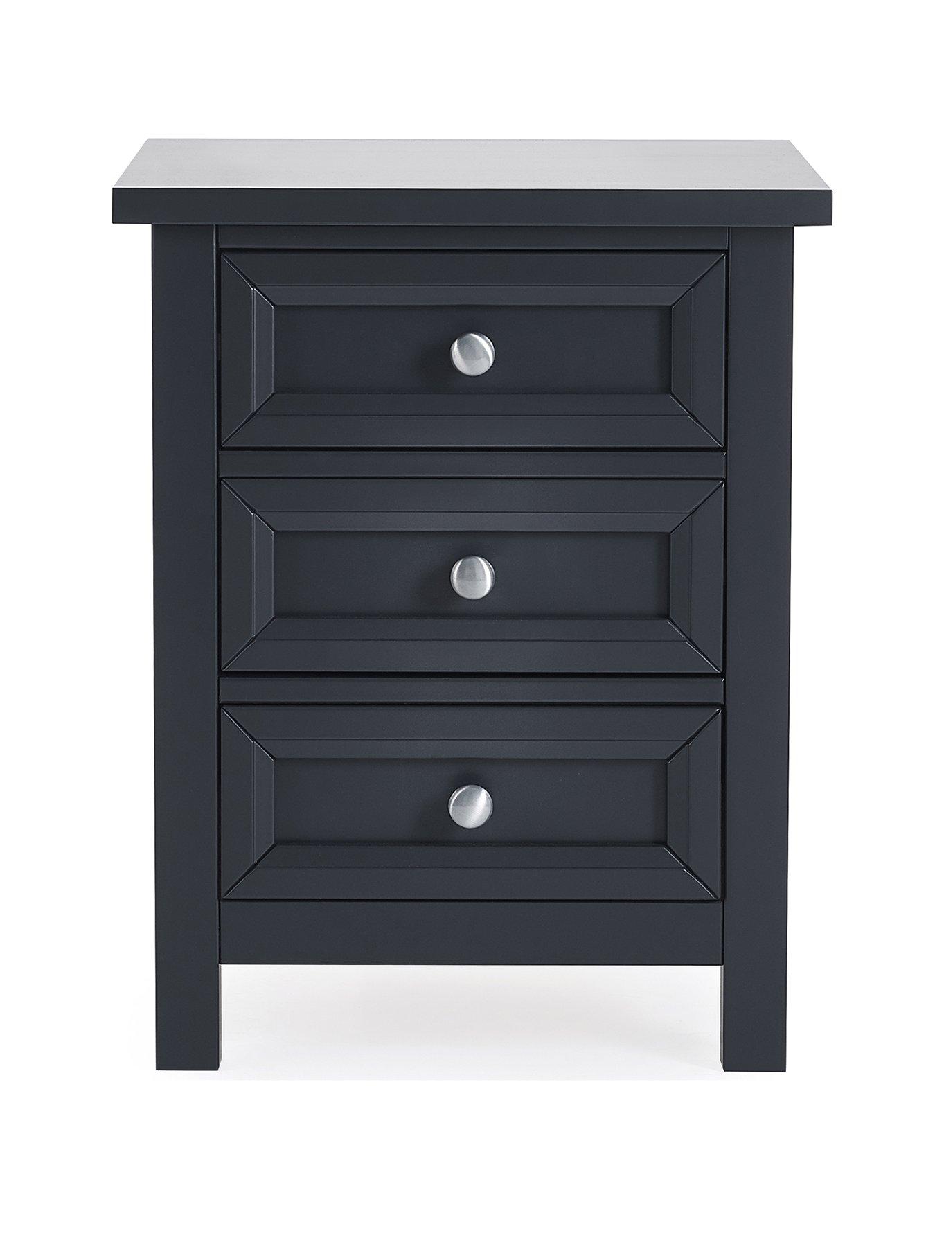 Image 2 of 7 of Julian Bowen Maine 3 Drawer Bedside Anthracite