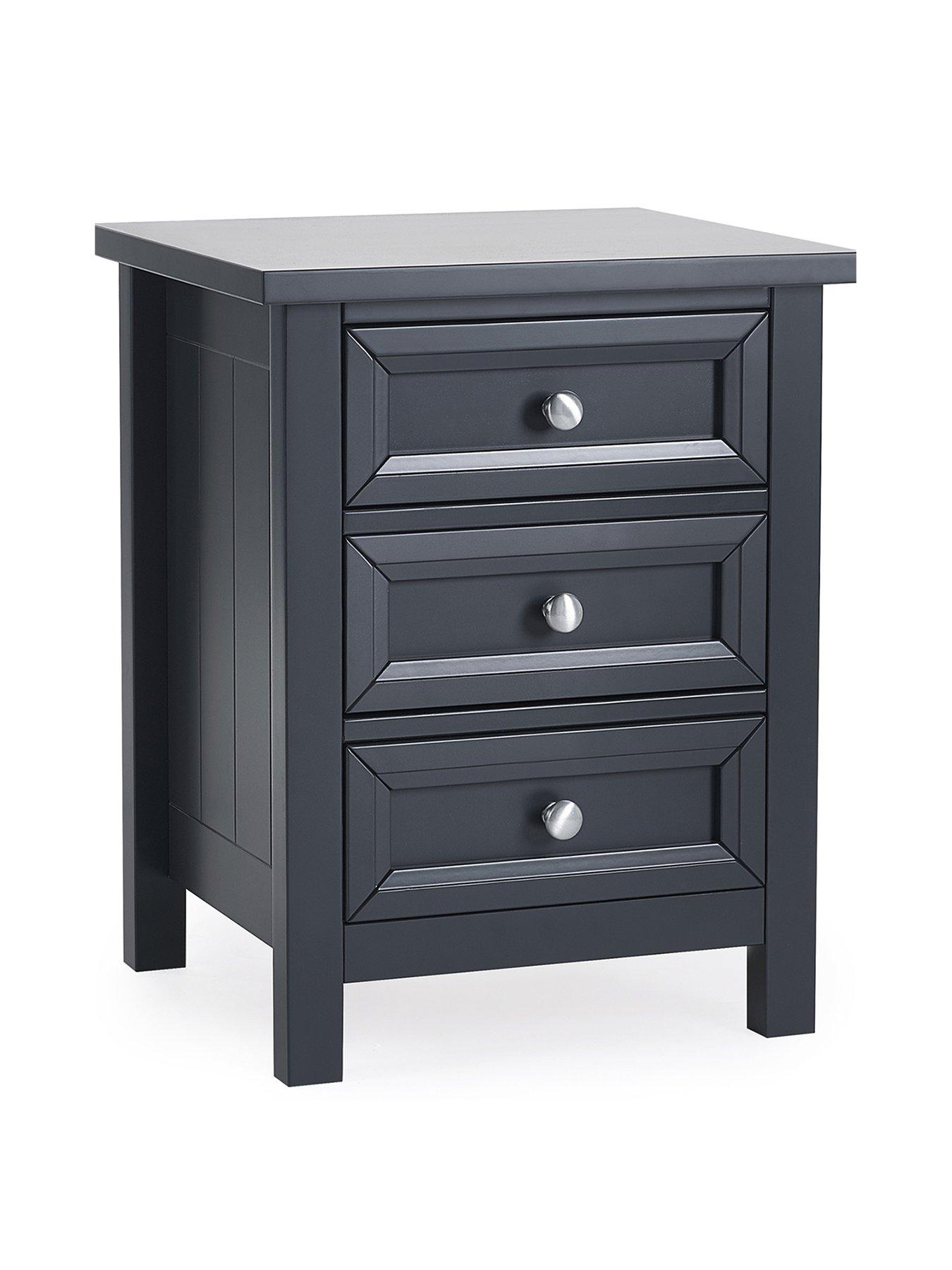 Image 3 of 7 of Julian Bowen Maine 3 Drawer Bedside Anthracite