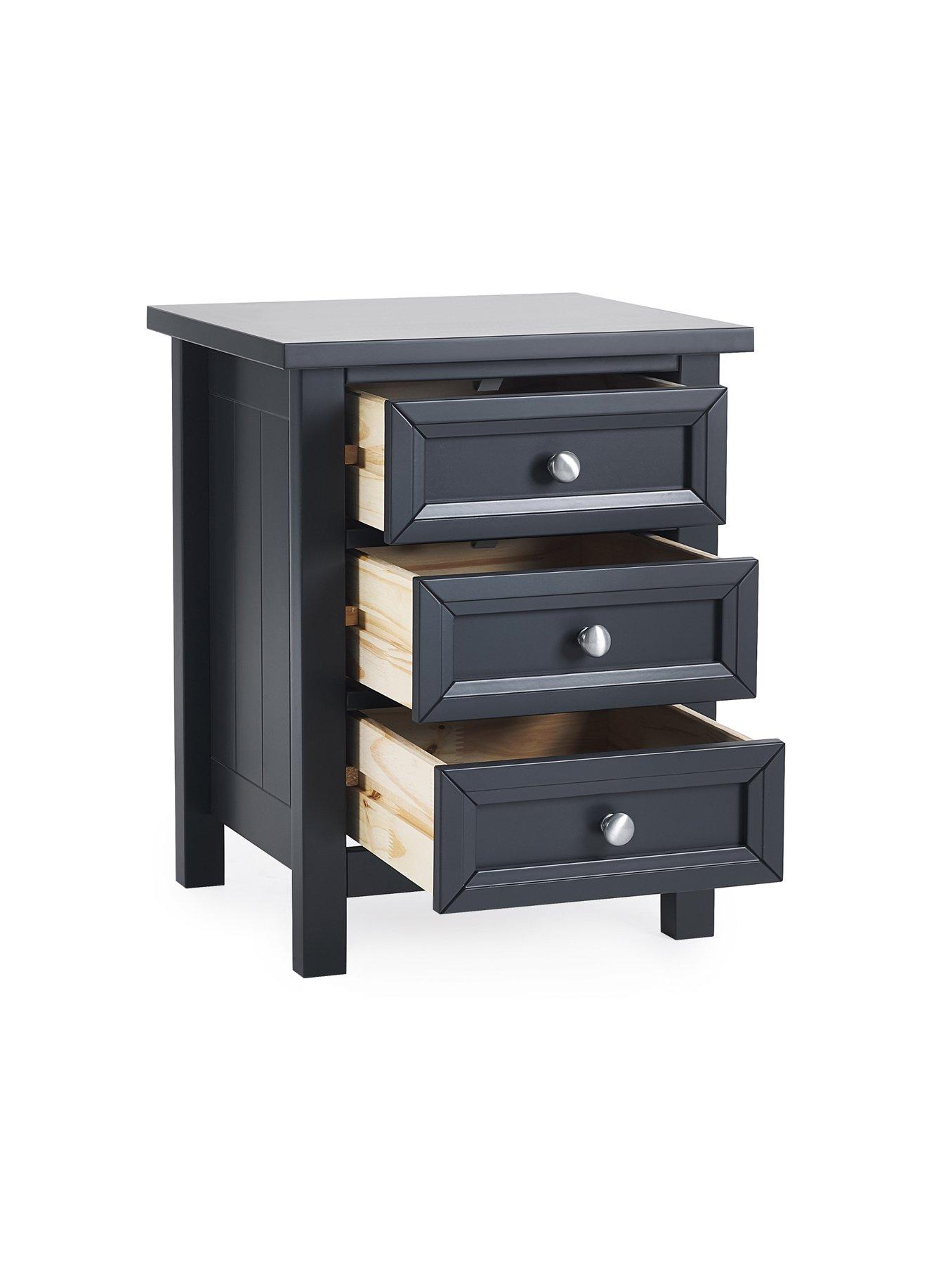 Image 4 of 7 of Julian Bowen Maine 3 Drawer Bedside Anthracite