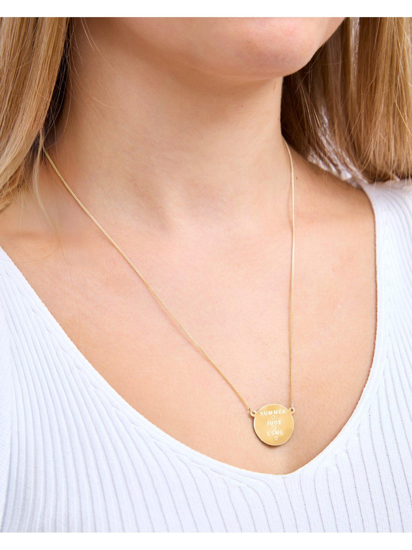  image of the-love-collection-gold-plated-sterling-silver-personalised-heart-name-necklace