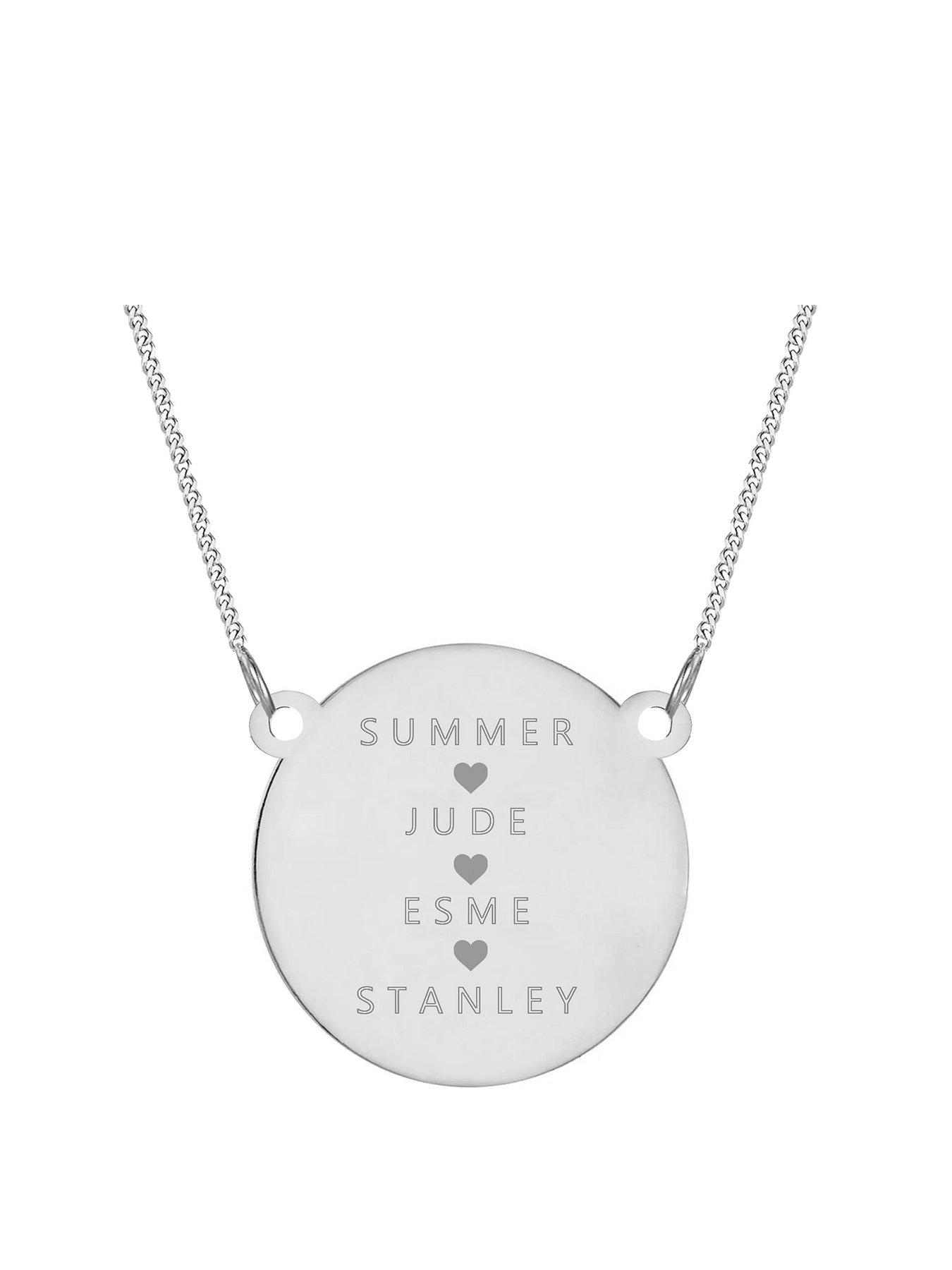 undefined Sterling Silver Personalised Heart Name Necklace (character limit to 32)