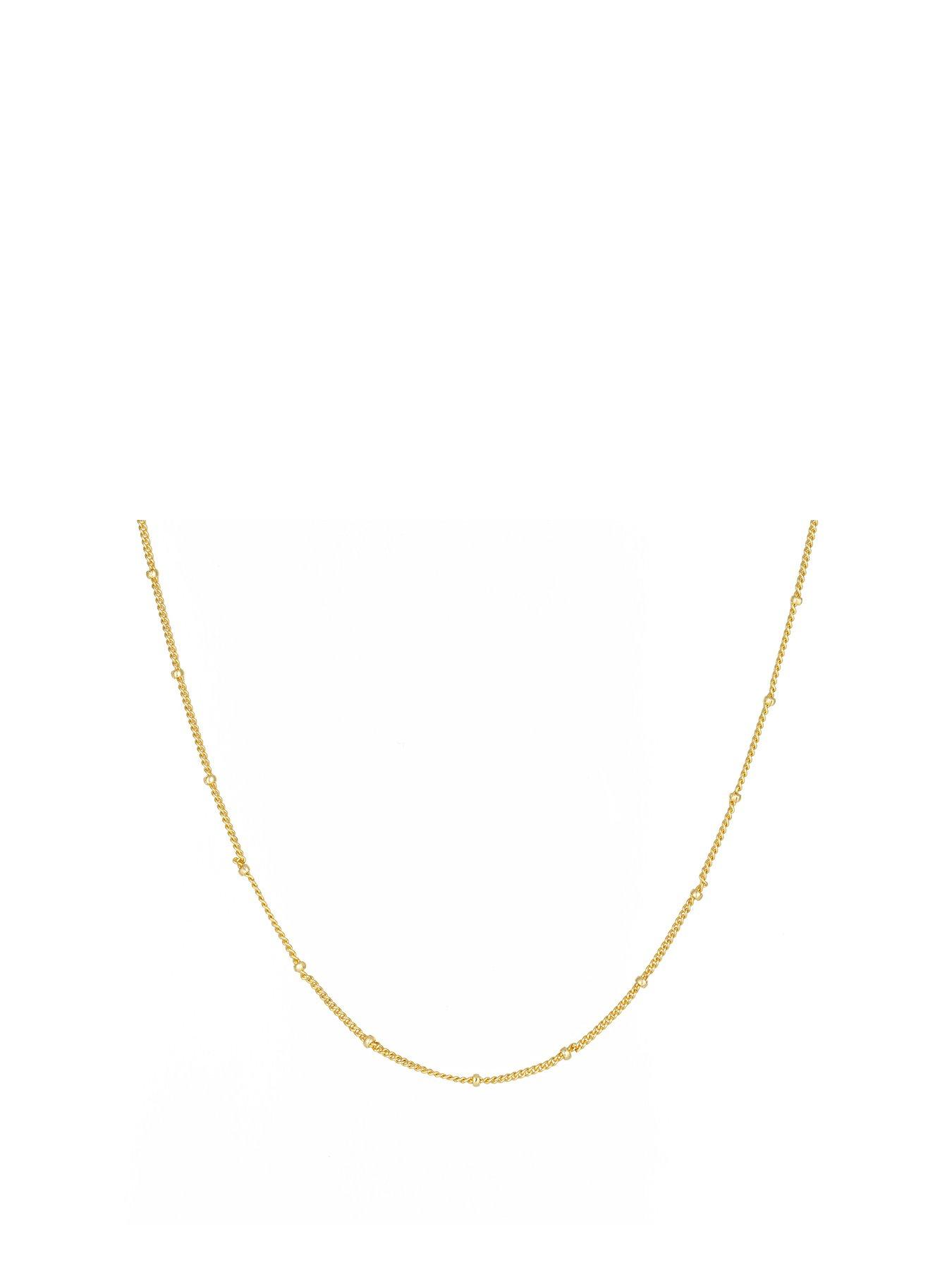 undefined Gold Plated Sterling Silver Saturno Chain - 14" + 2"
