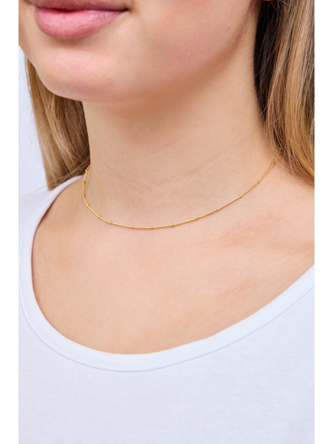Image 2 of 3 of The Love Collection Gold Plated Sterling Silver Saturno Chain - 14" + 2"