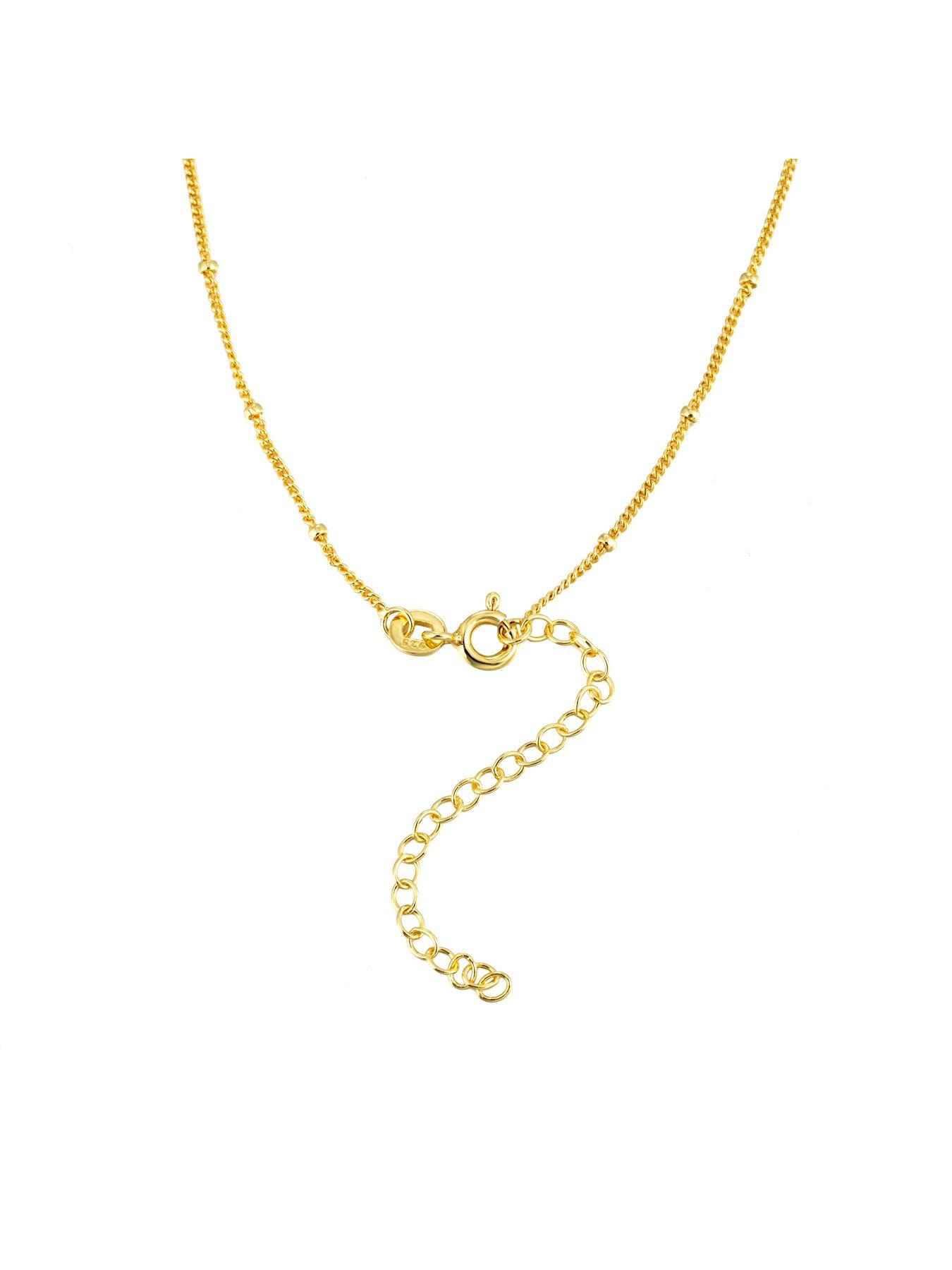 Image 3 of 3 of The Love Collection Gold Plated Sterling Silver Saturno Chain - 14" + 2"