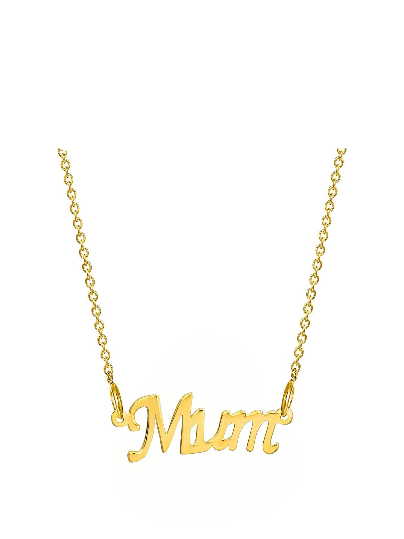 undefined Gold plated sterling silver Mum necklace with cable chain