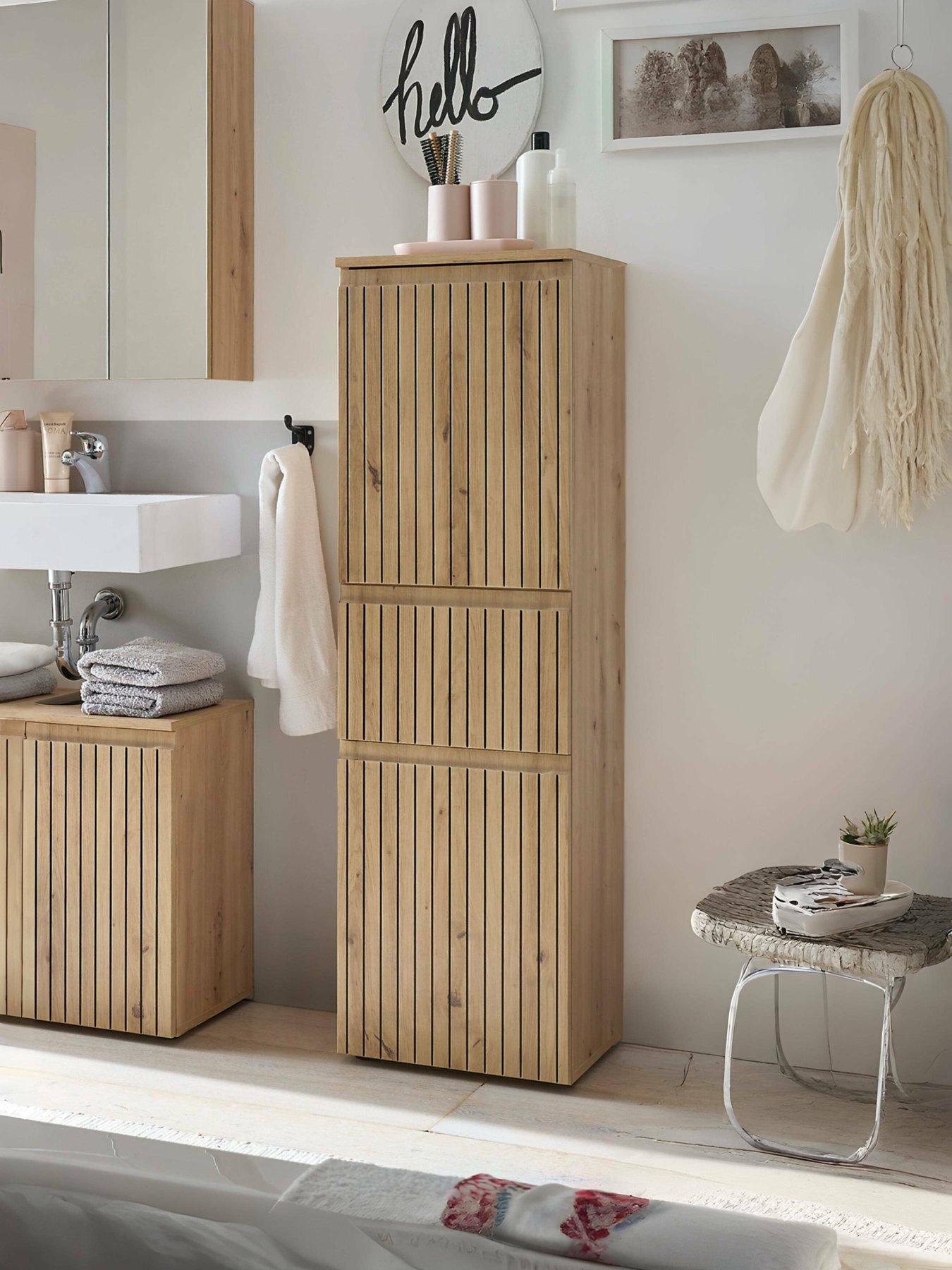 undefined Austin 2 Door, 1 Drawer Midi Bathroom Cabinet - Oak