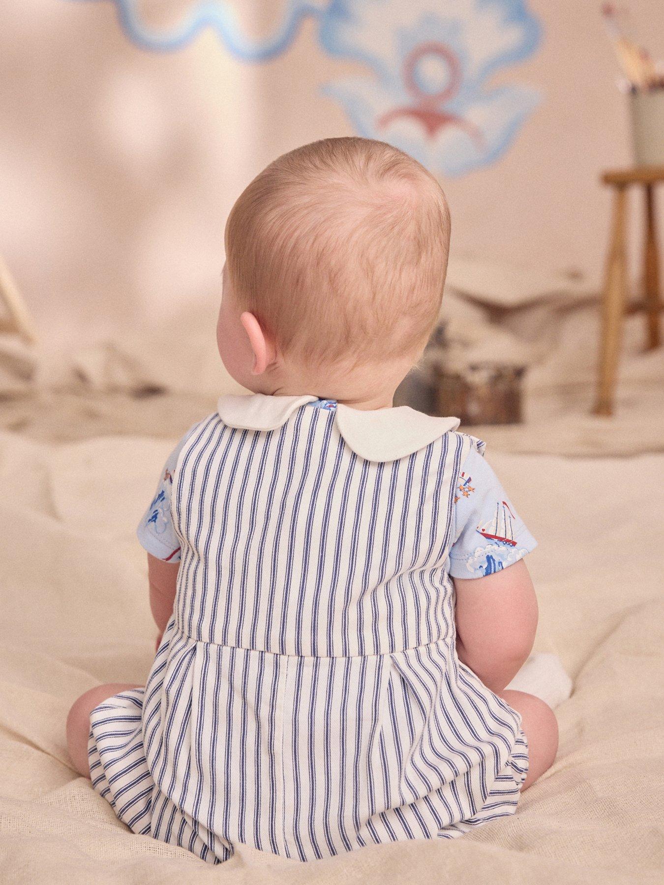  image of cath-kidston-baby-boys-boat-print-crop-dungaree-multi