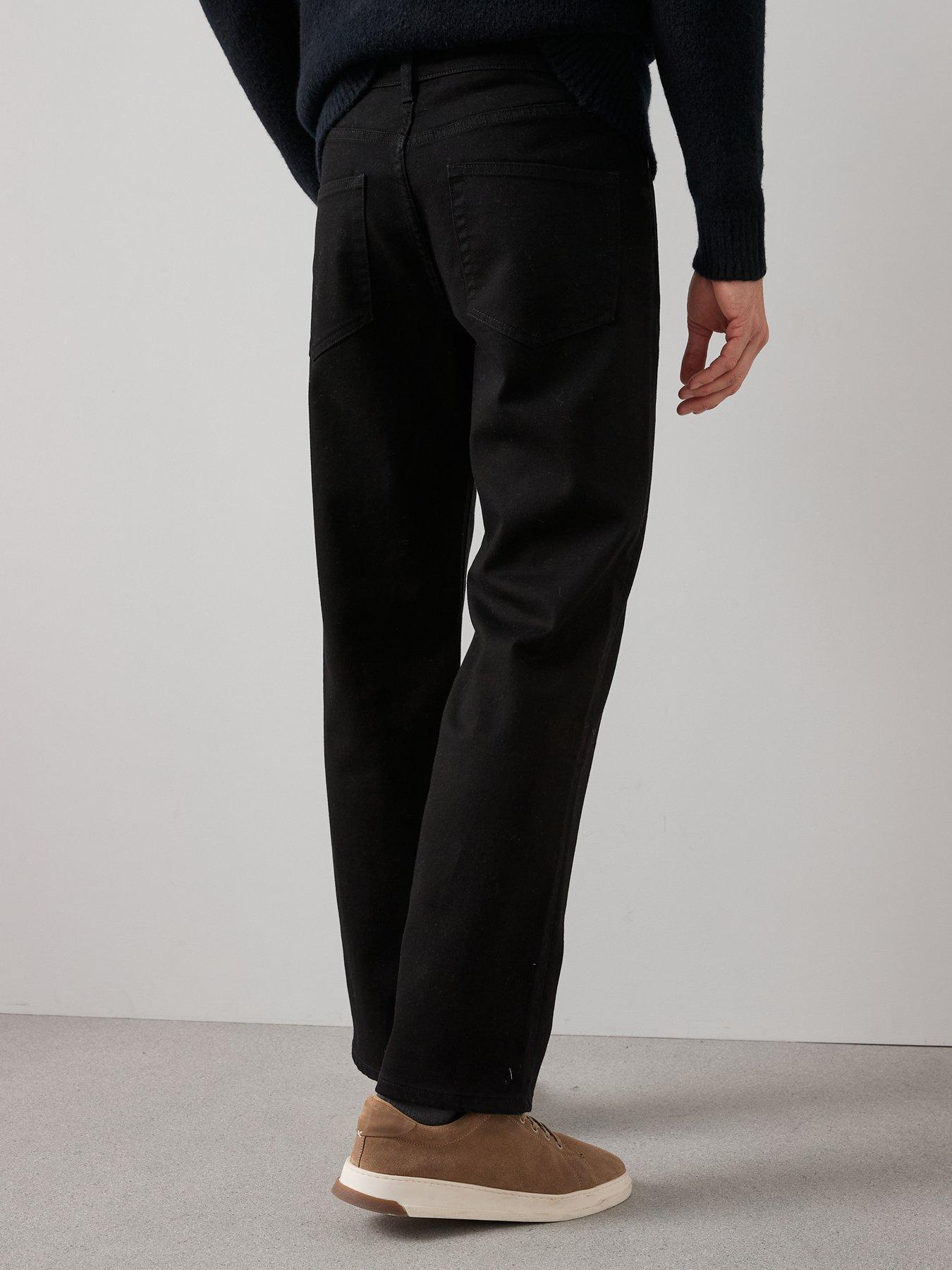 stillFront image of the-very-collection-straight-jeans-with-stretch-stay-black