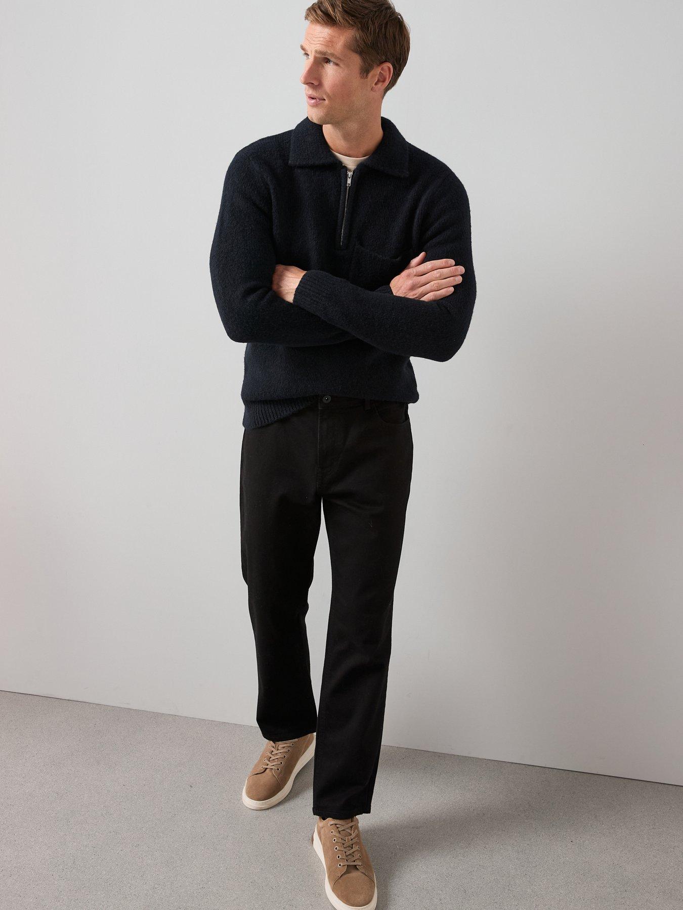  image of the-very-collection-straight-jeans-with-stretch-stay-black