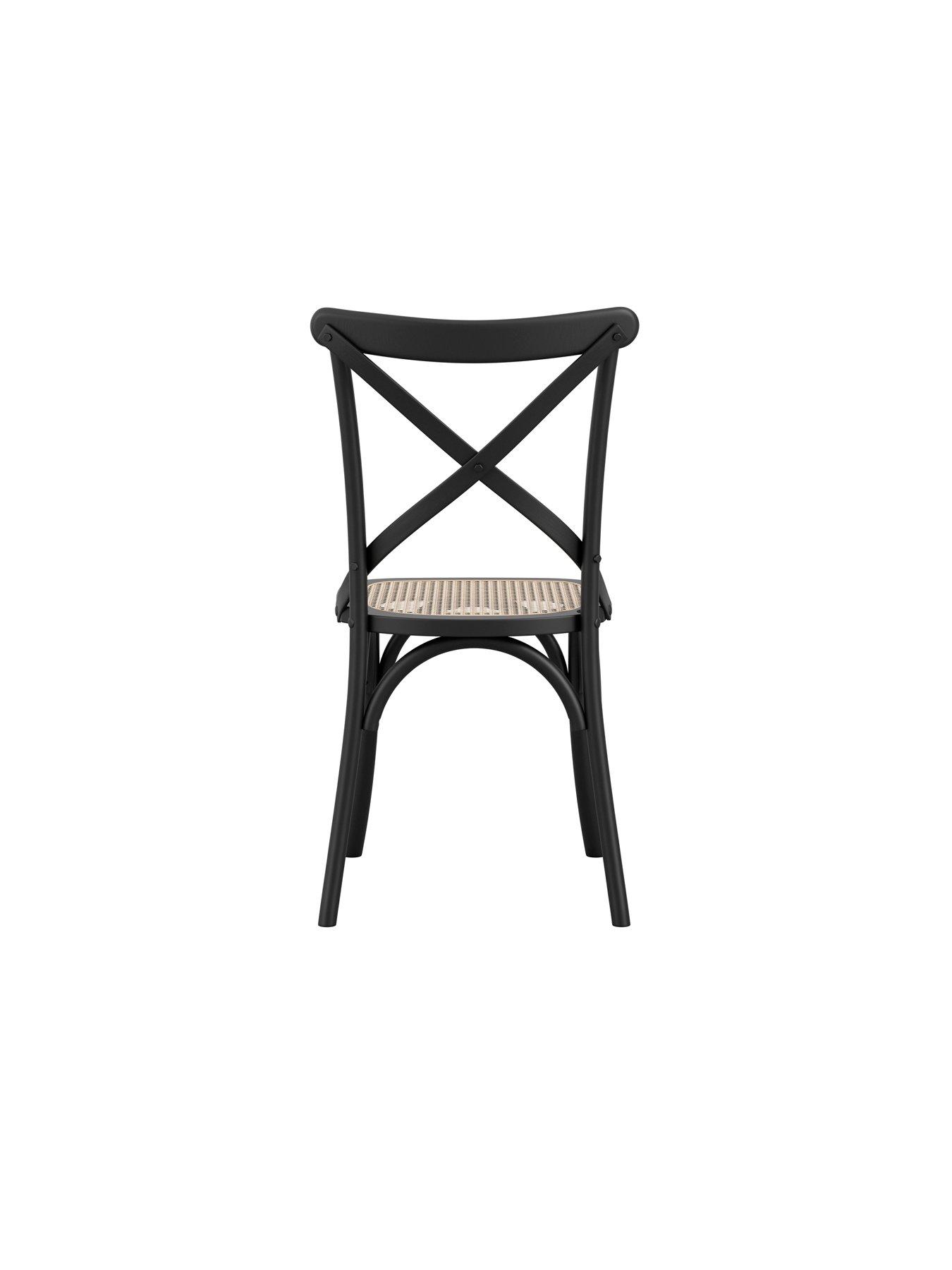 image of lpd-home-fitzroy-set-of-2-cane-dining-chairs-black