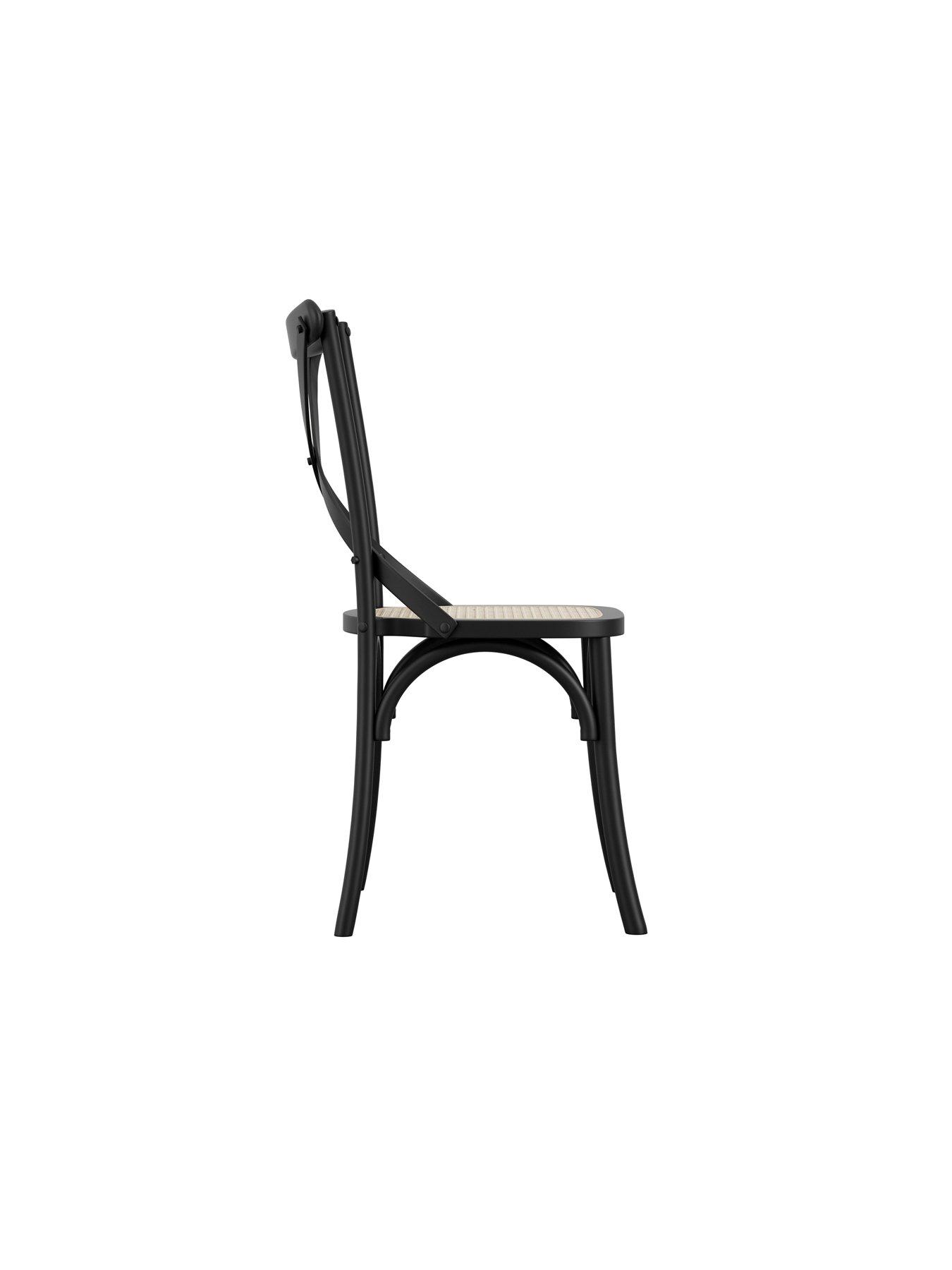  image of lpd-home-fitzroy-set-of-2-cane-dining-chairs-black