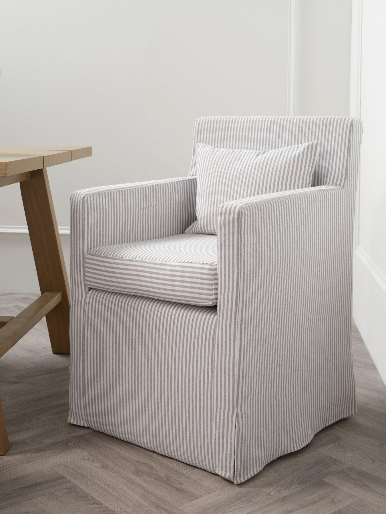 LPD Home Hettie Stripe Fabric Dining Chair