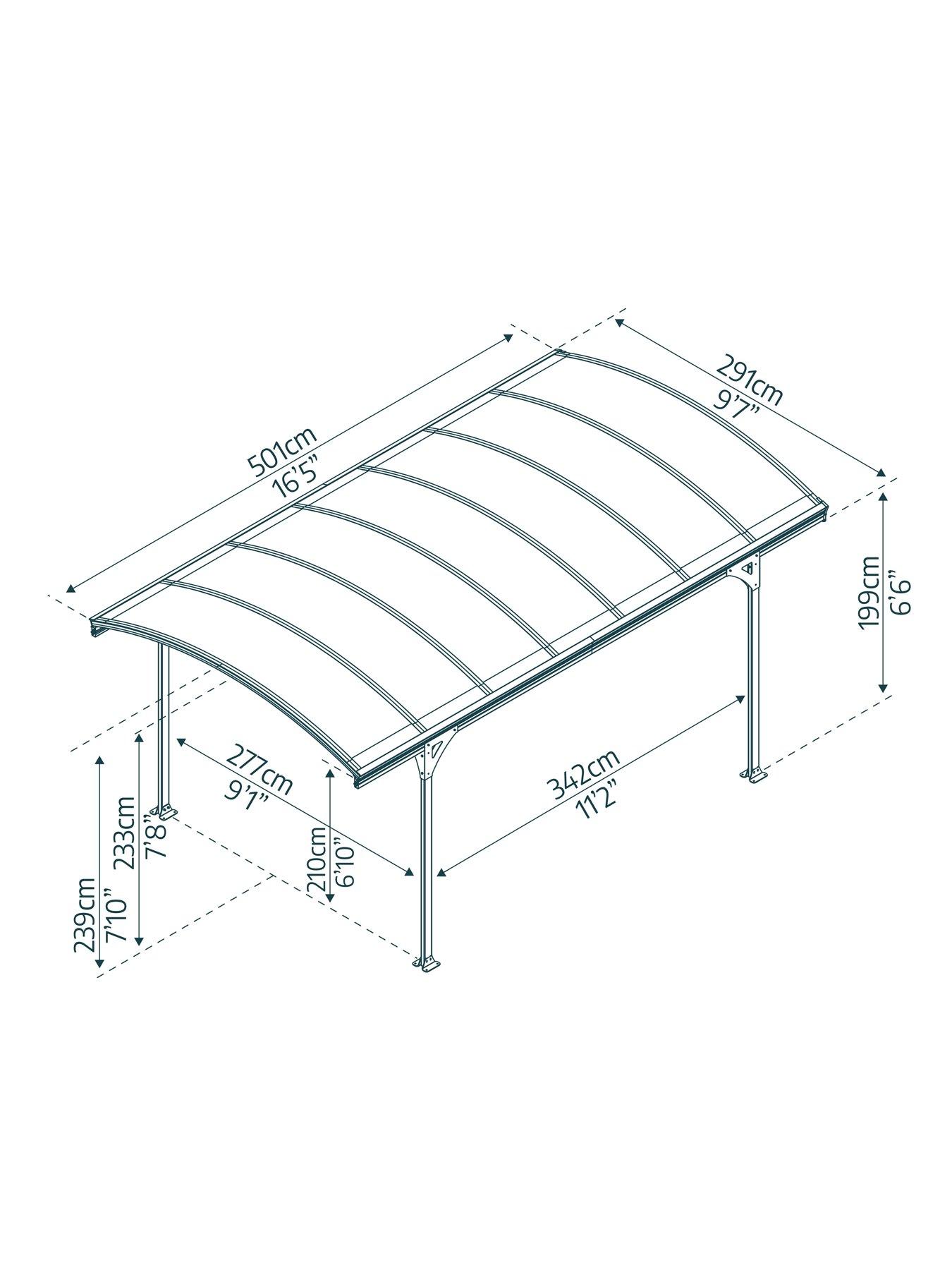  image of canopia-by-palram-carport-vitoria-5000-grey