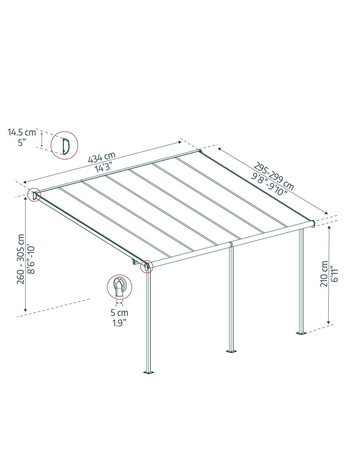  image of canopia-by-palram-sierra-patio-cover-3x425-grey-clear