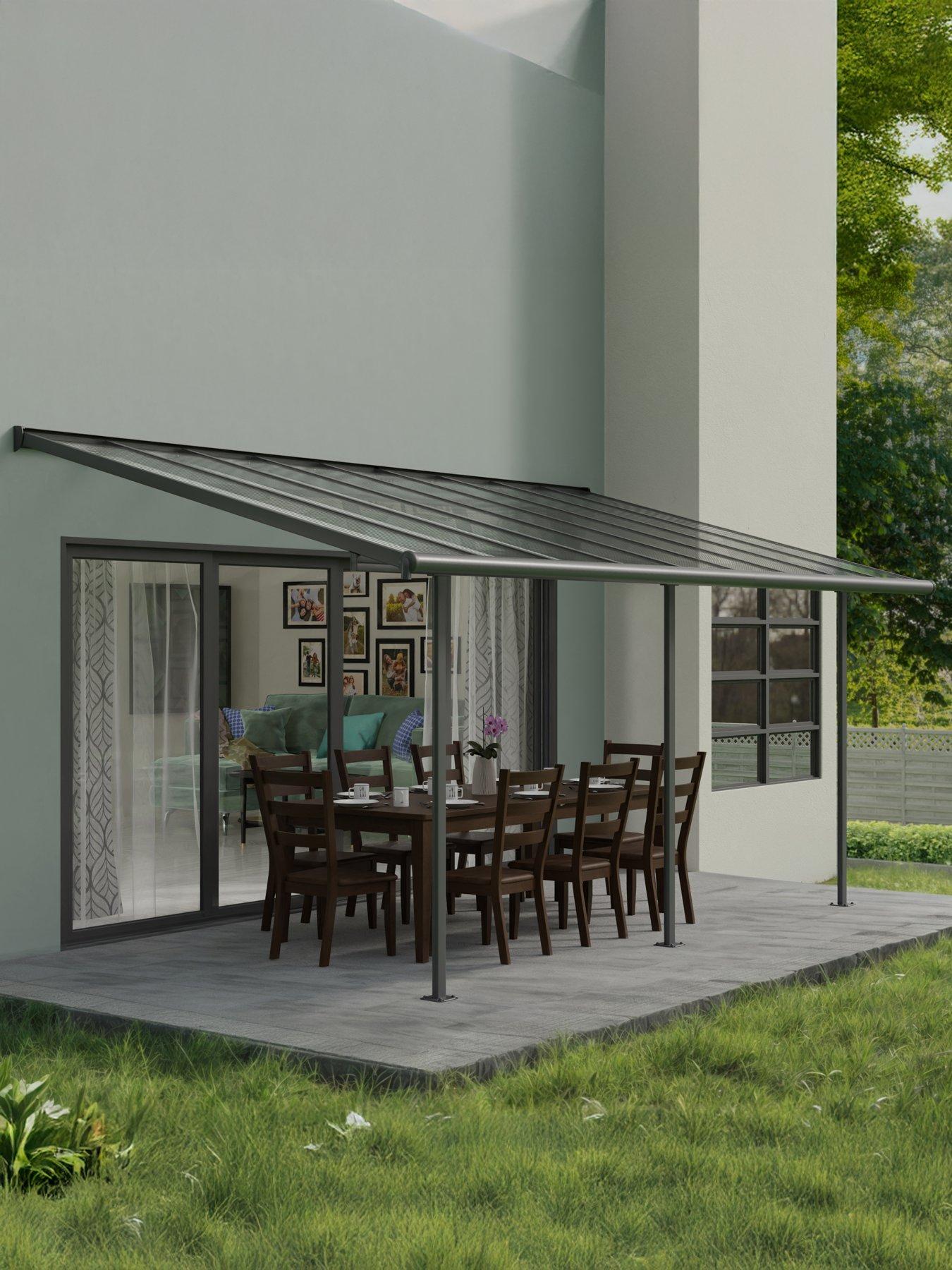 Canopia by Palram Sierra Patio Cover 3X5.46 Grey Clear