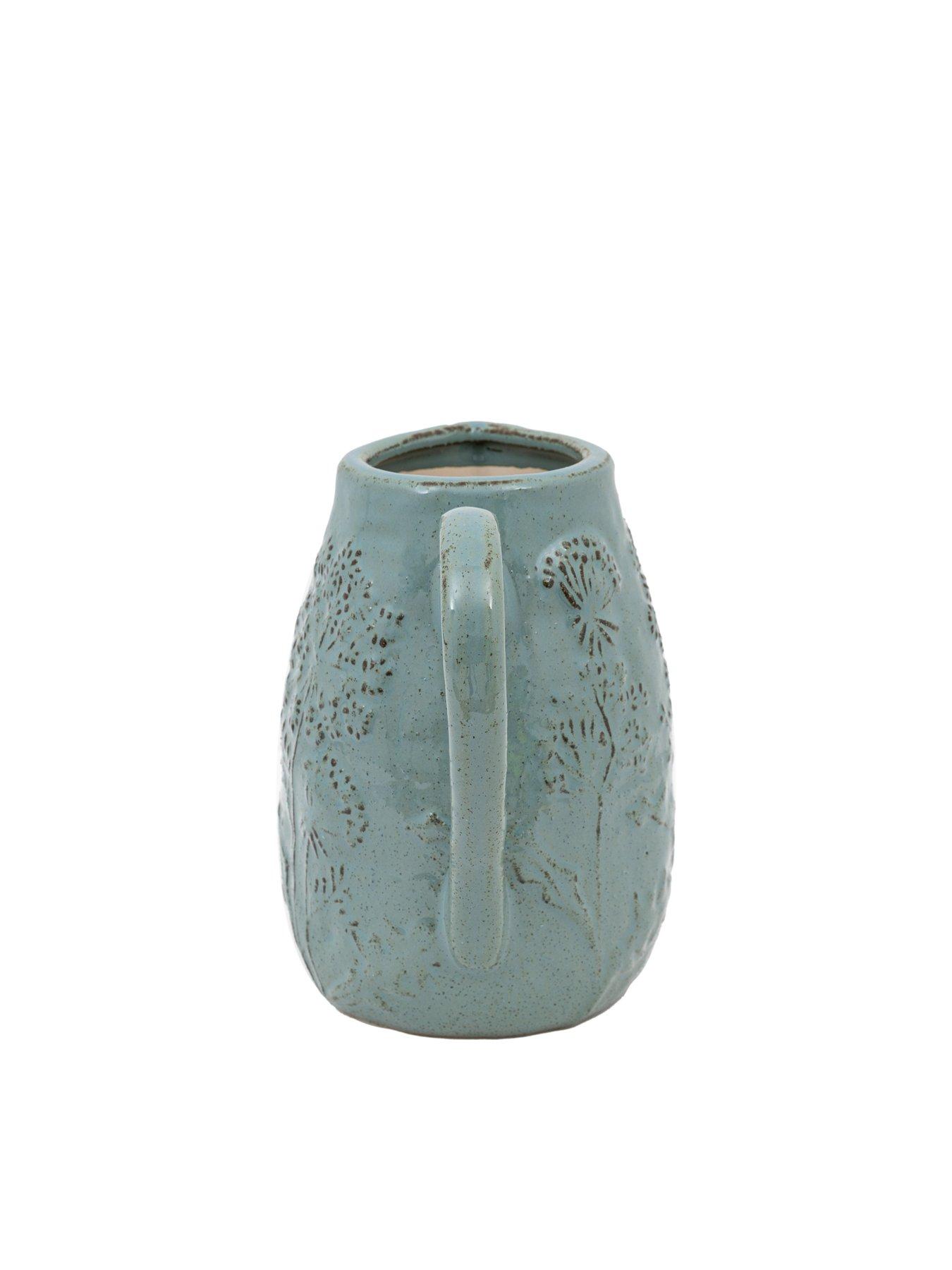  image of gallery-meadow-embossed-ceramic-jug-duck-egg