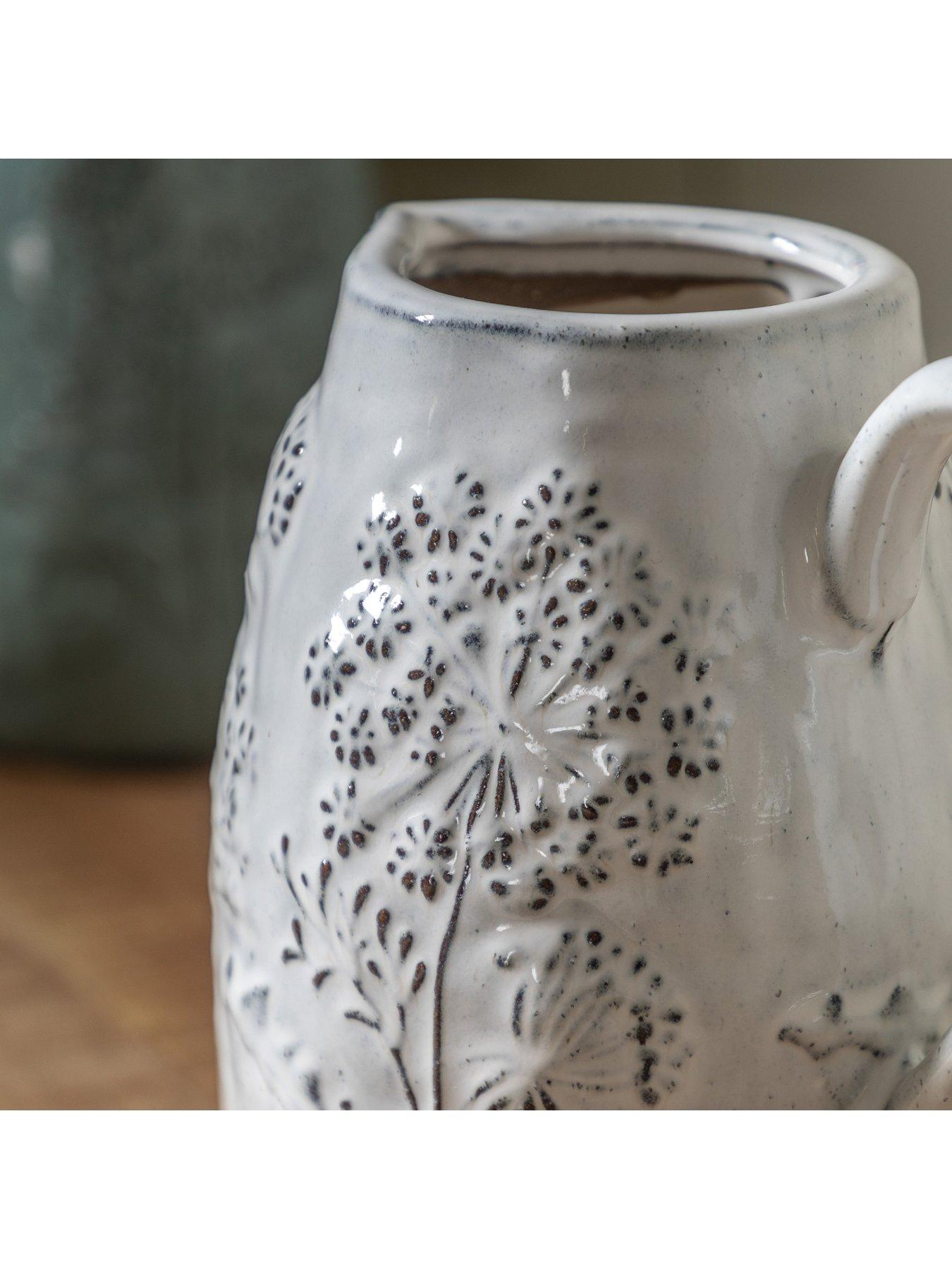 image of gallery-meadow-embossed-ceramic-jug-stone