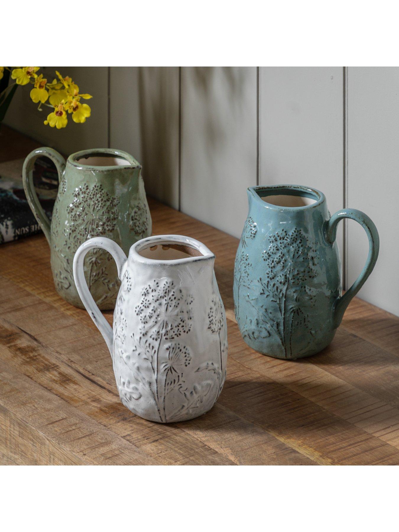  image of gallery-meadow-embossed-ceramic-jug-stone