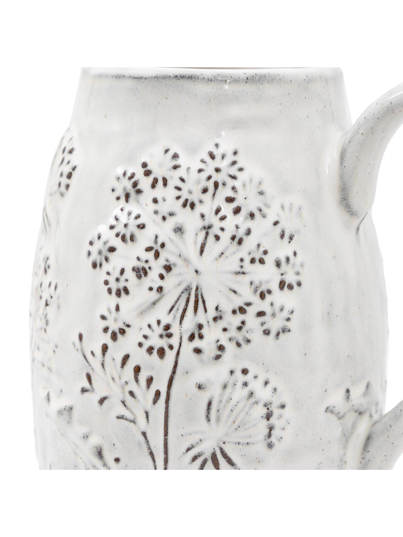  image of gallery-meadow-embossed-ceramic-jug-stone