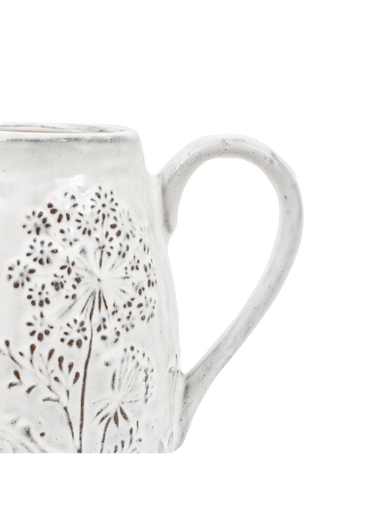  image of gallery-meadow-embossed-ceramic-jug-stone