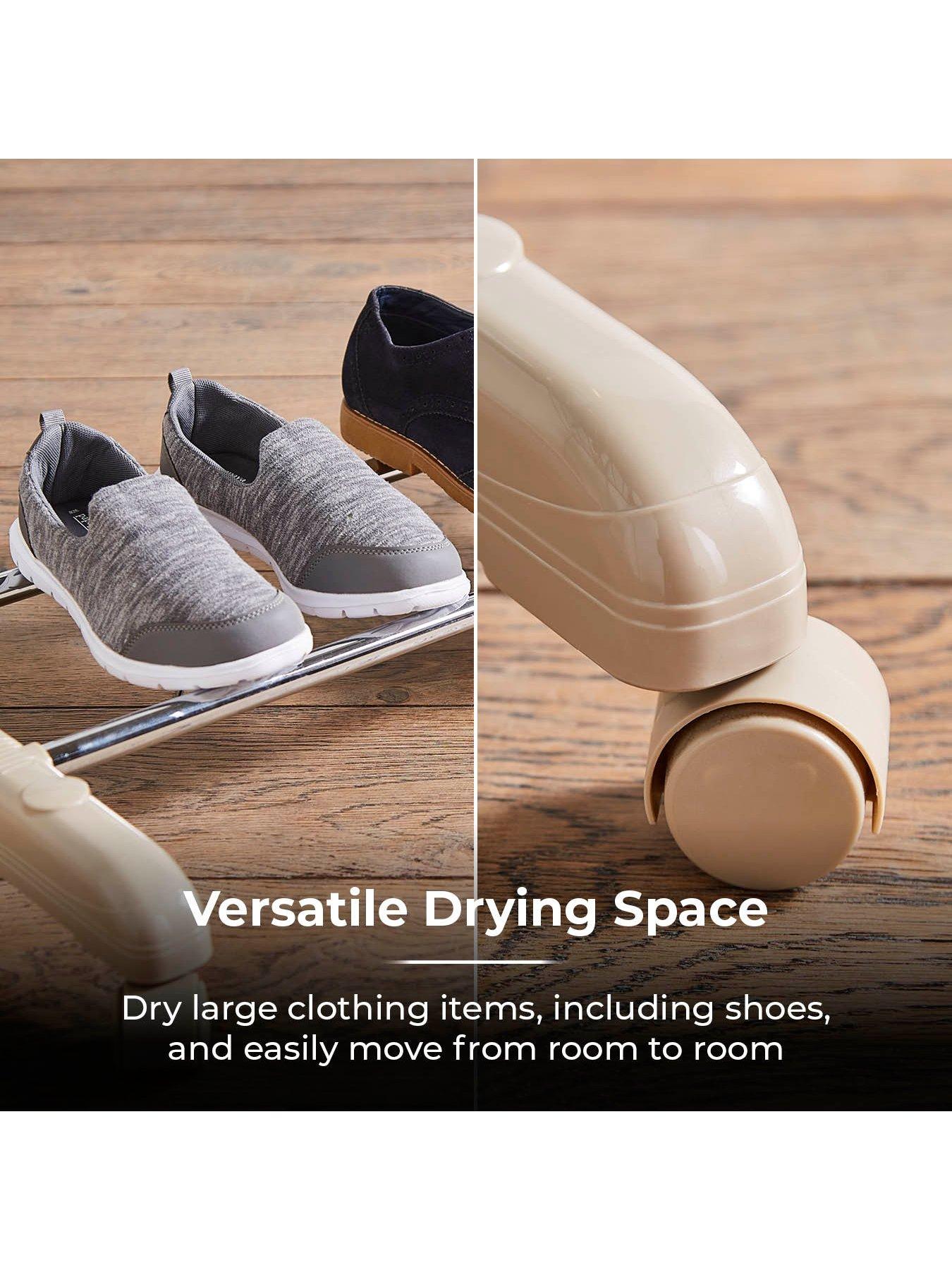 Image 5 of 6 of Tower 4 Tier Foldable Clothes Airer with Wheels, Latte