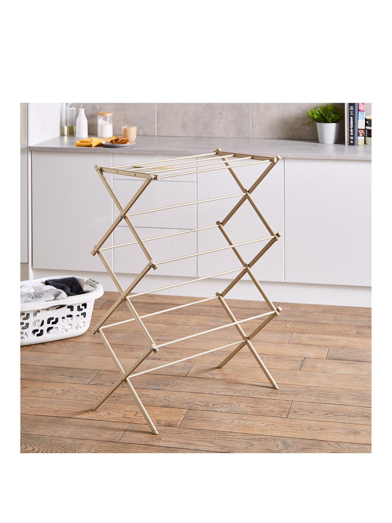 Image 1 of 6 of Tower 3 Tier Compact Foldable Clothes Airer, Latte