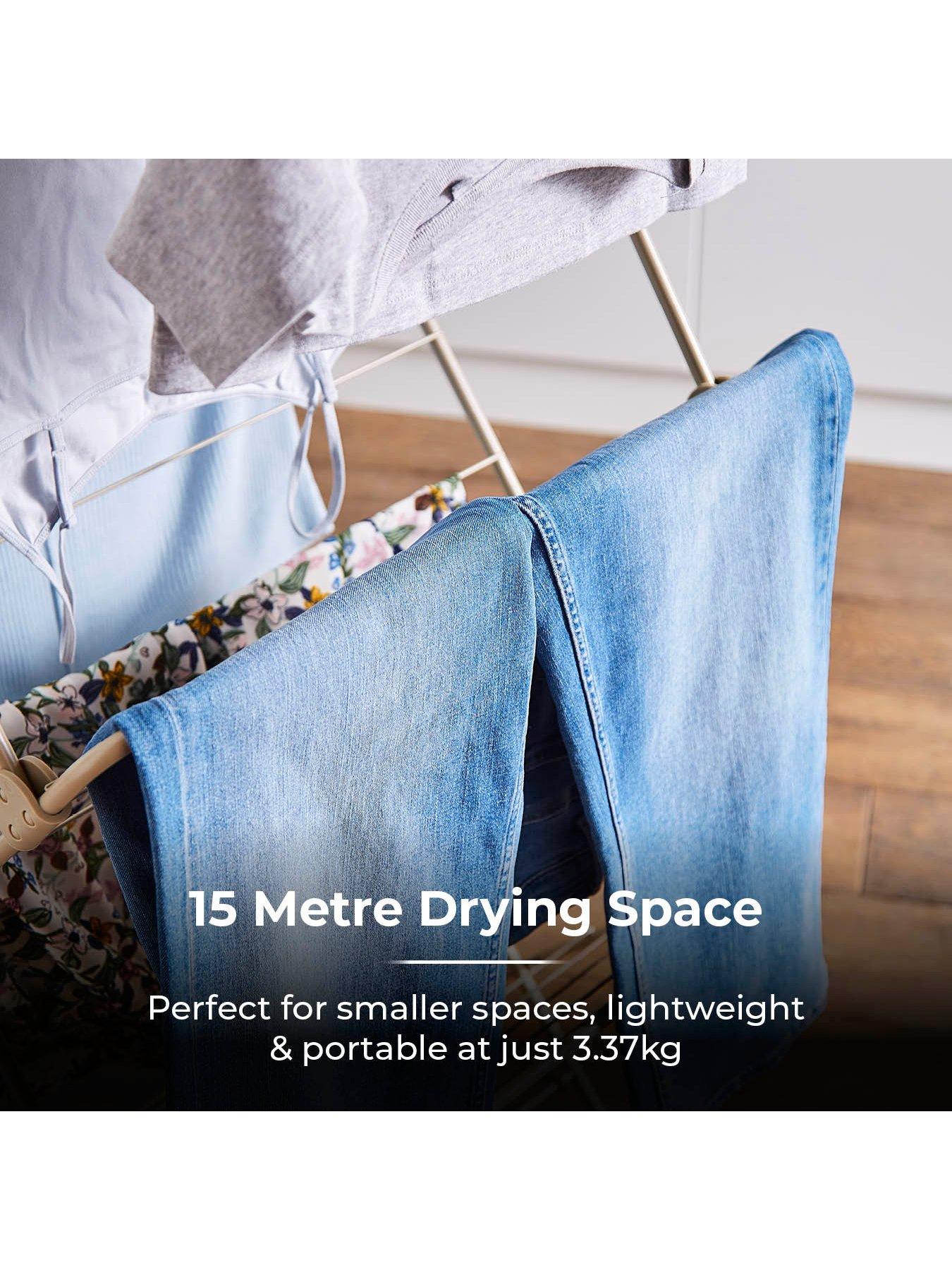 Image 4 of 6 of Tower 3 Tier Concertina Foldable Clothes Airer, Latte