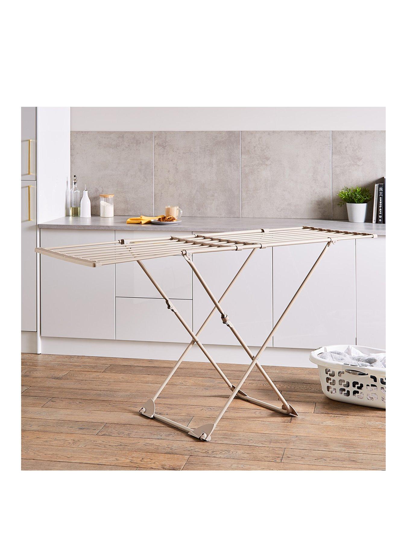 Tower Extending Clothes Airer, Telescopic Drying Rack, Latte
