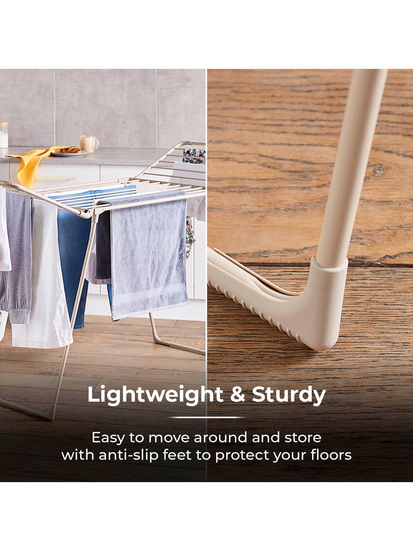 Image 5 of 6 of Tower Winged Foldable Clothes Airer, Anti-Slip Feet, Latte